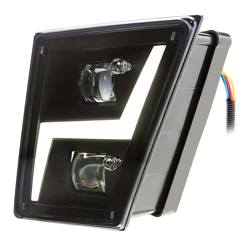 Black Fog LED Lights Compatible with Volvo VNL - Driver Side (Part# F236827) | Durable Replacement for Improved Visibility in Foggy & Night Driving