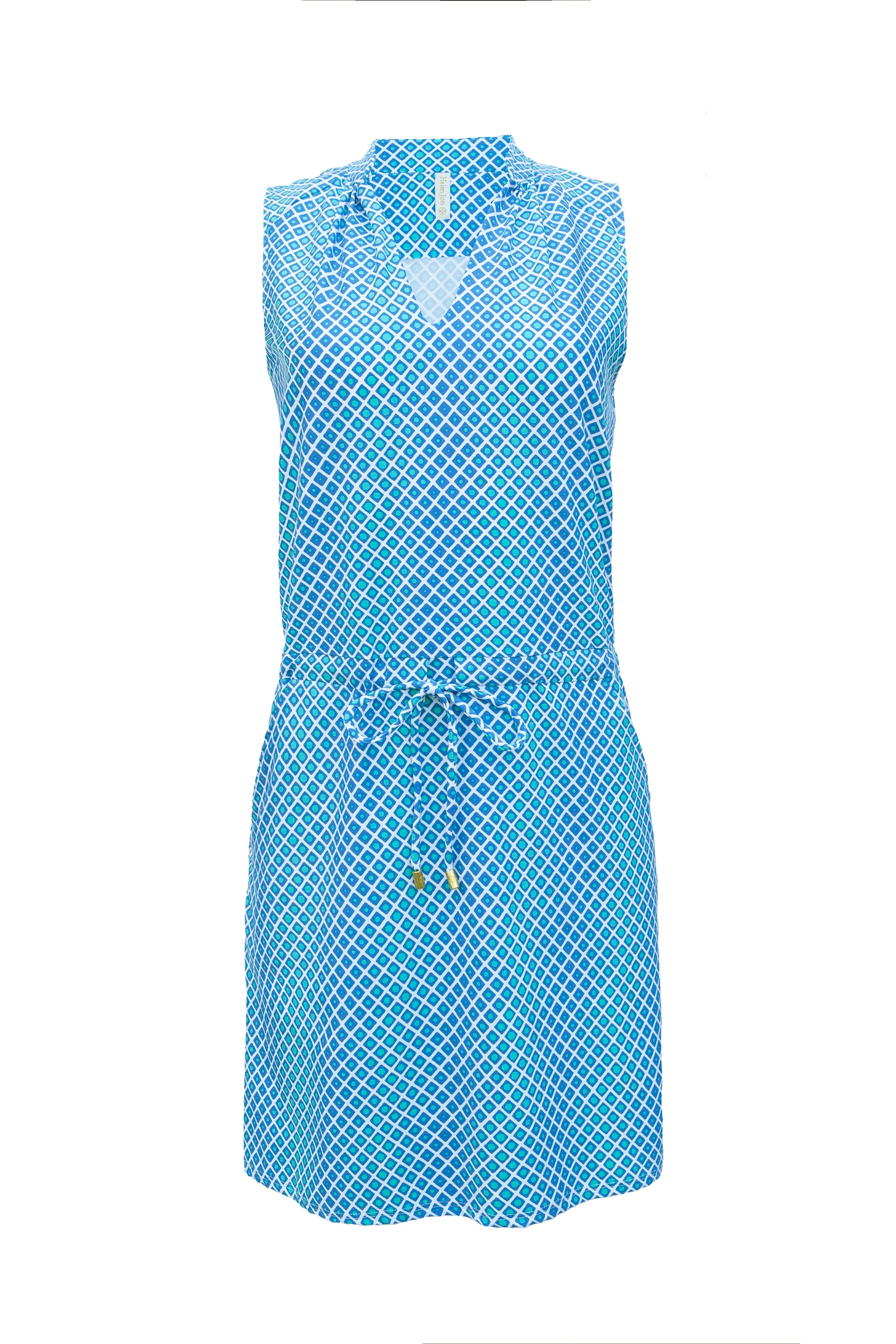 Sanibel Ombre Geo Print Dress - Women's Flowy Summer Maxi Dress for Beach, Vacation & Casual Wear