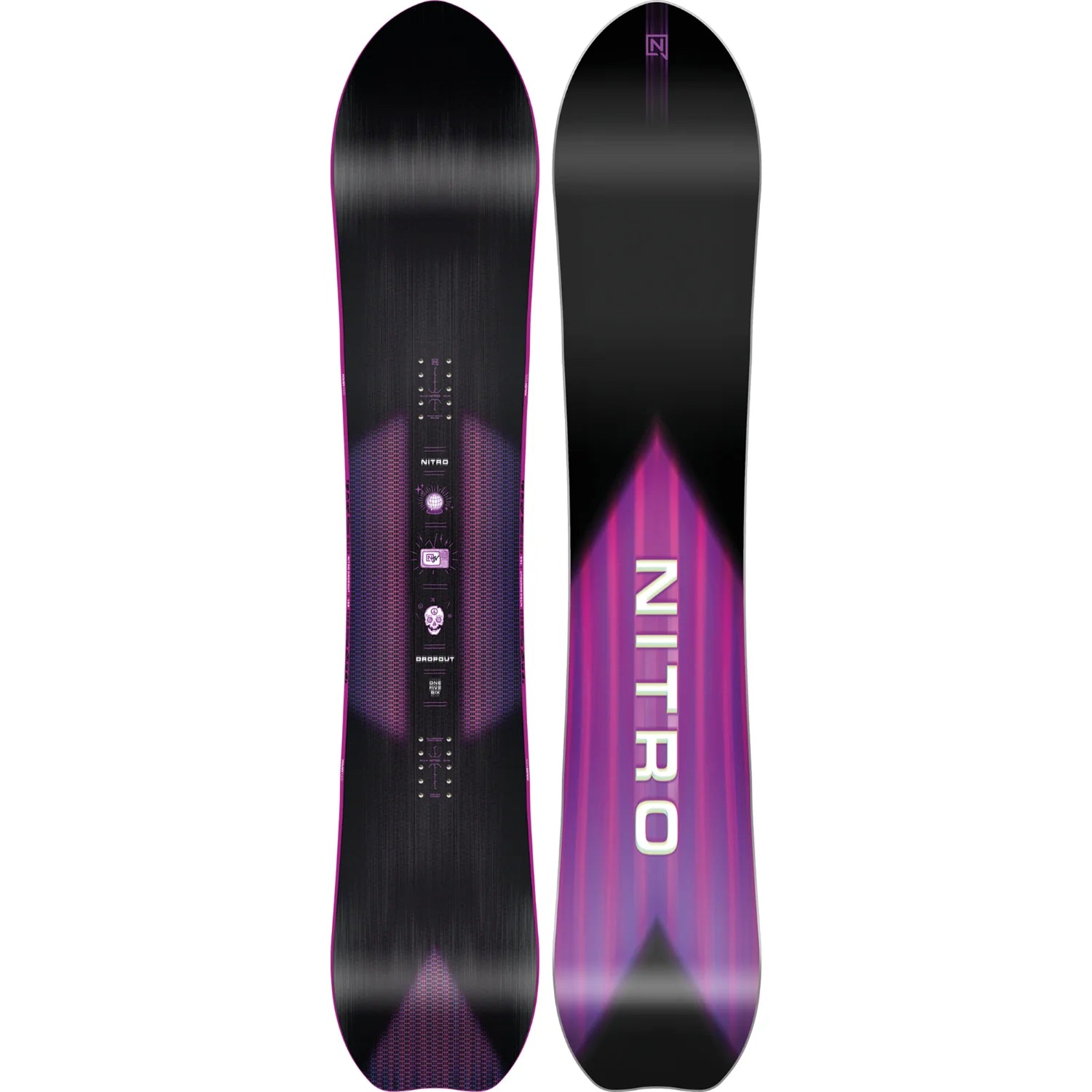 2024 Nitro Dropout Men's Snowboard - All-Mountain Freestyle Board for Powder, Park & Backcountry Riding