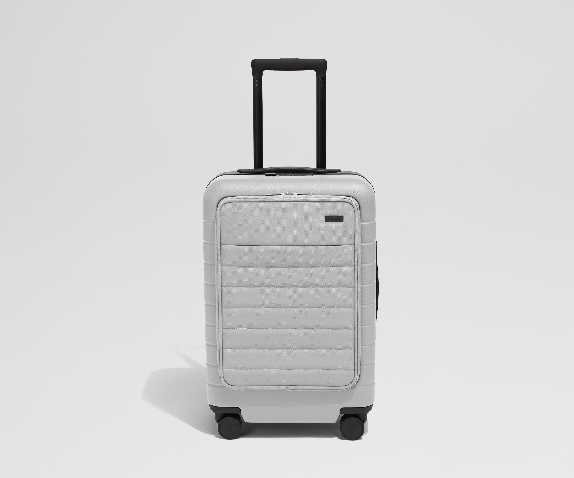 Premium The Executive Carry On Luggage in Cloud Gray - Lightweight & Durable Suitcase for Business Travel & Weekend Getaways