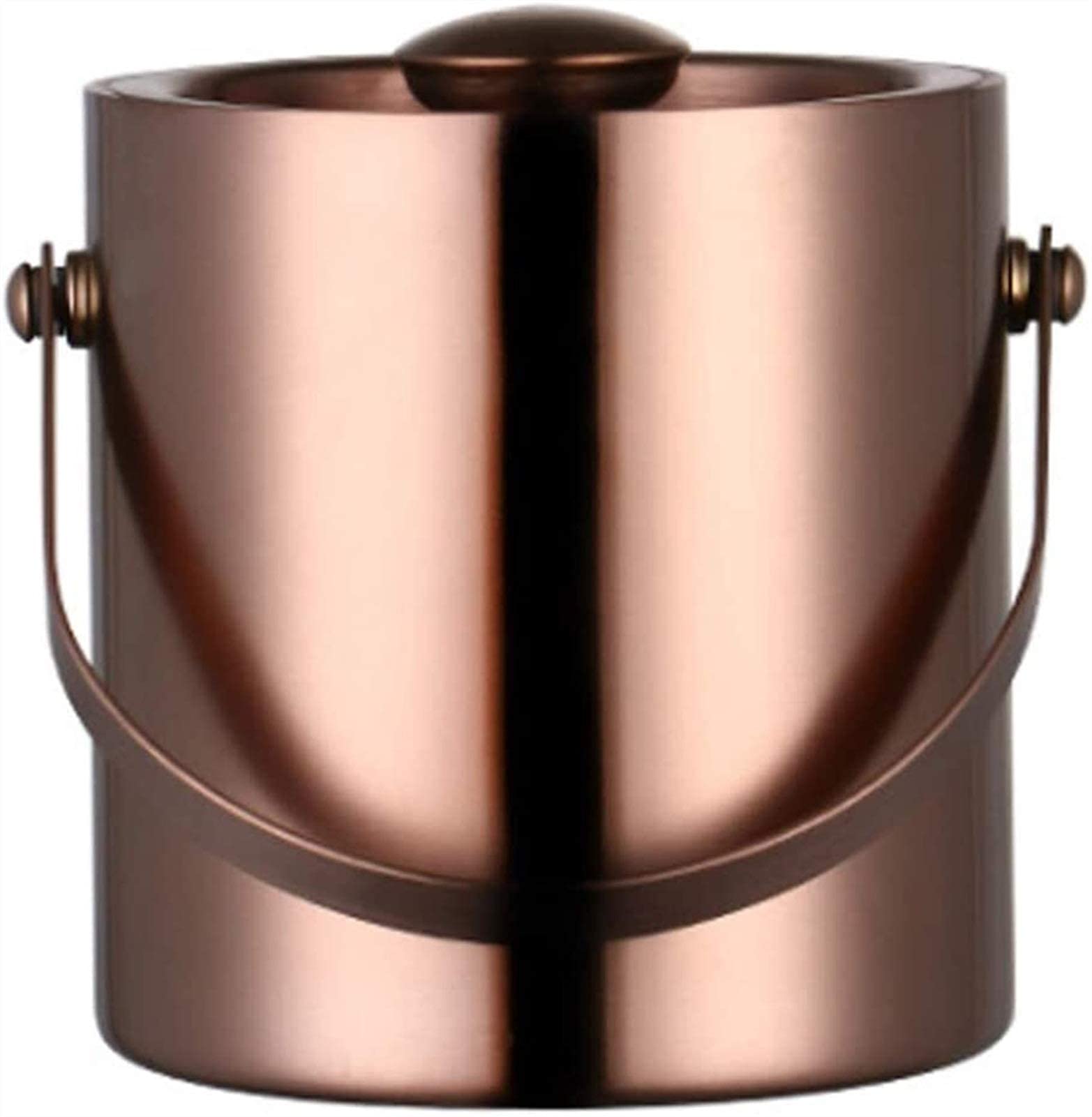 Premium Stainless Steel Ice Bucket with Tongs - 2L/3L Insulated Beverage Cooler with Handle & Lid - Gold Beer Bottle Chiller for Parties, Bars & Outdoor Events (Color: Gold, Size: 2L)