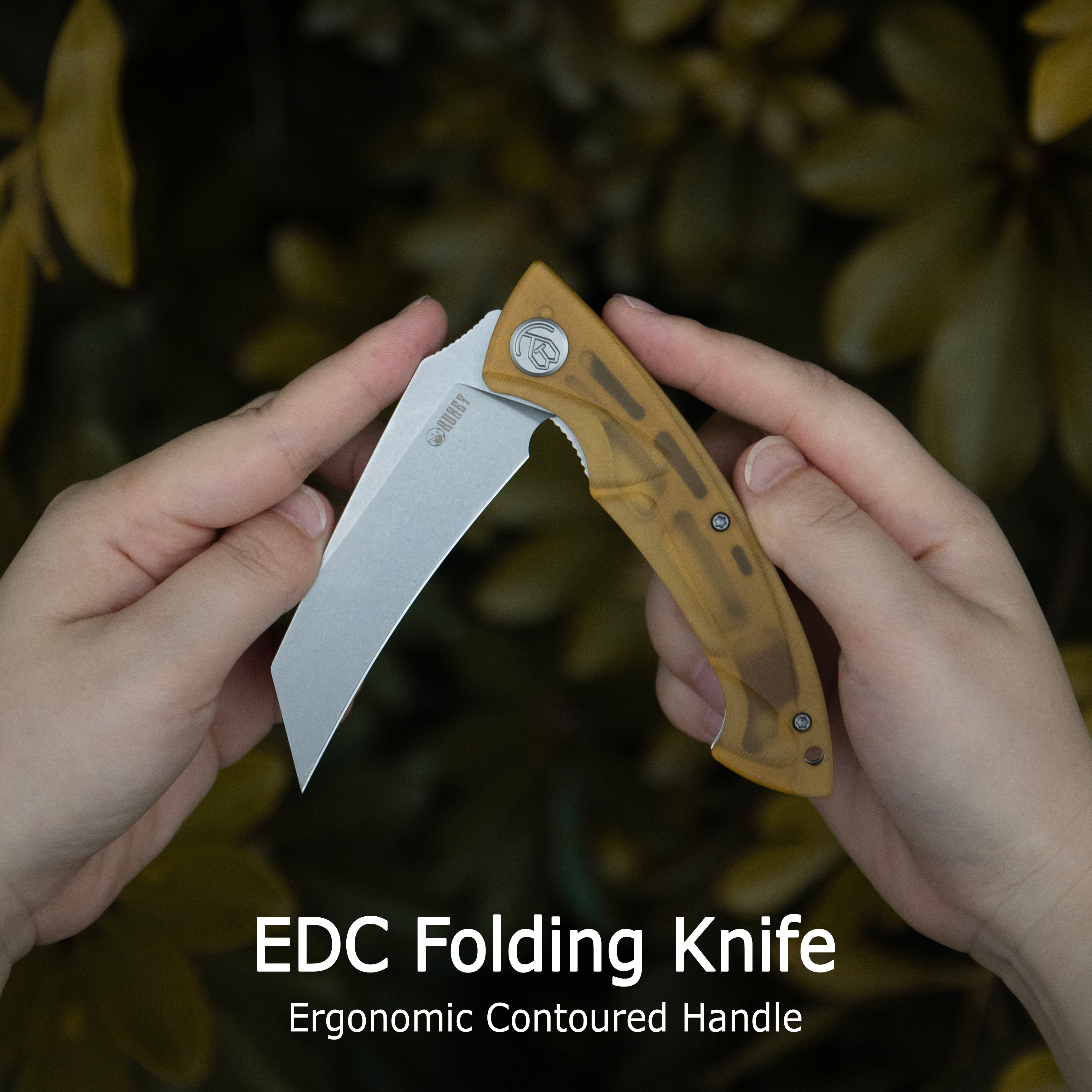 Kubey Anteater Liner Lock Folding Pocket Knife - Black G10 Handle, 3.42