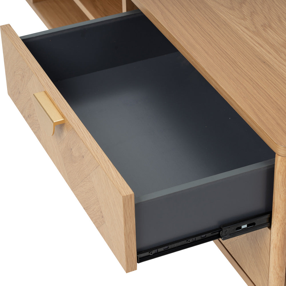LOFTUS 180cm Oak Entertainment TV Stand - Modern TV Console for Living Room, Bedroom & Home Theater