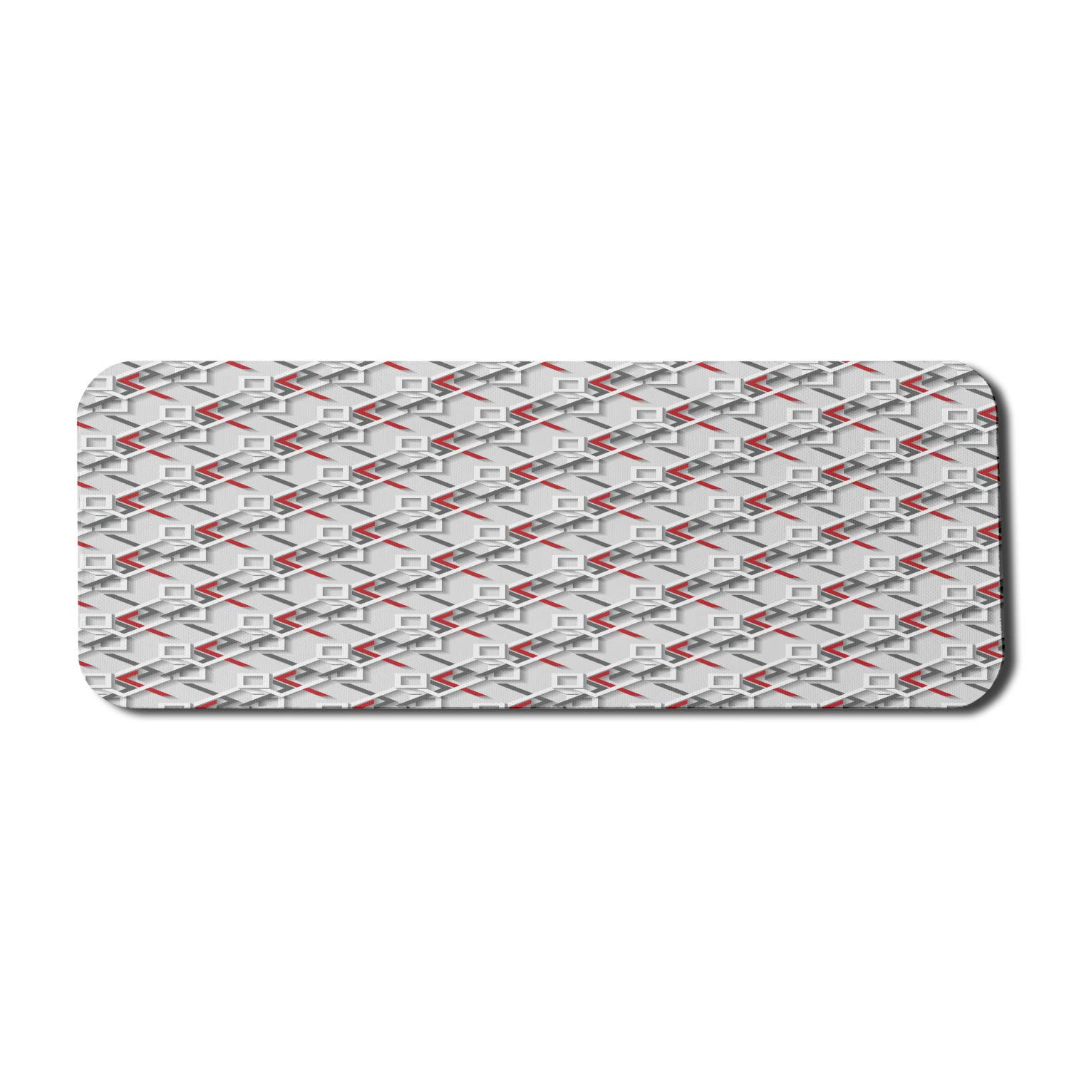 Ambesonne Geometric Computer Mouse Pad - Non-Slip Rubber Gaming Mousepad with Modern Grid & Chevron Design, Large 31