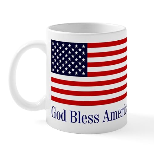 White - God Bless America Mug