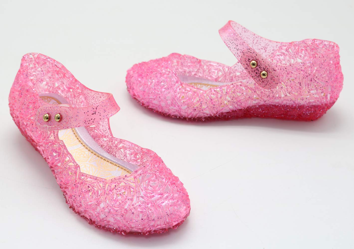 **YouKD Girls Princess Cosplay Shoes - Sparkly Jelly Sandals for Dress Up & Costume Play | Perfect for Halloween, Birthday Parties & Themed Events**