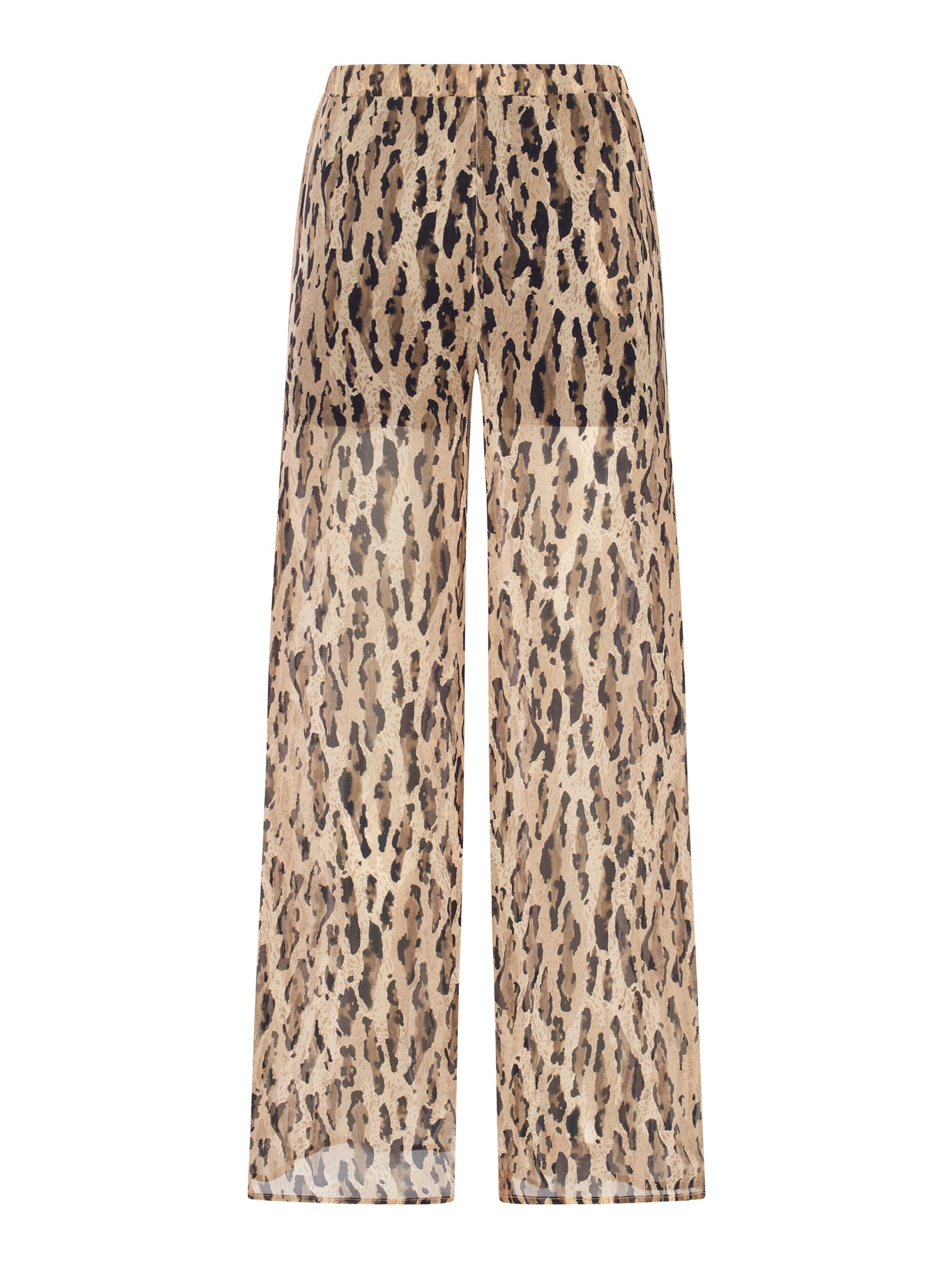 Nina Studio Women's Georgette Pants - Multicolor Leopard Print, Flowy & Comfortable for Casual Wear, Office & Night Out