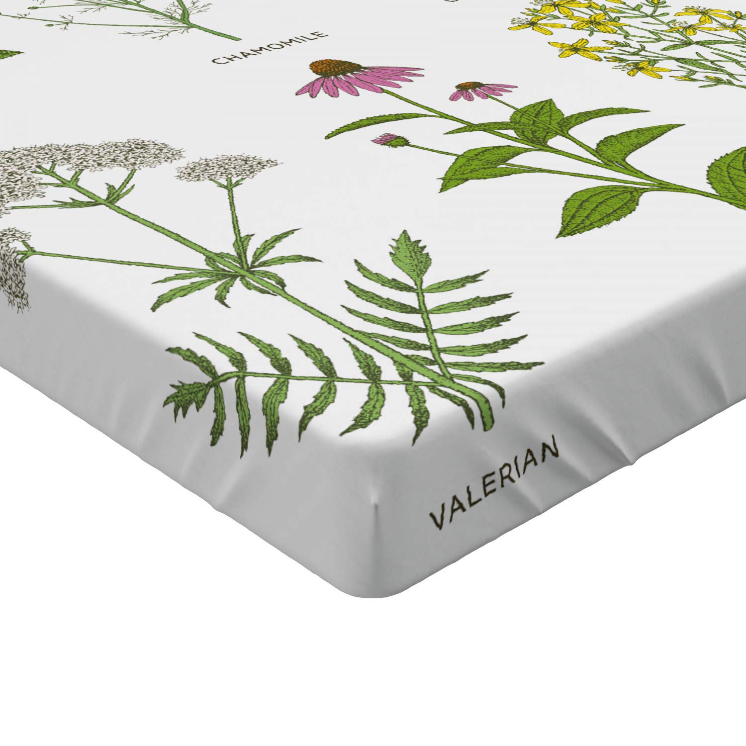 Ambesonne Herb Fitted Sheet - Natural Botanical Flowers Design with Dog-Rose, Chamomile, Calendula & Lavender - Deep Pocket Elastic Twin XL Bed Sheet Set - Perfect for Guest Rooms, Dorm Decor & Cozy Bedroom Makeovers