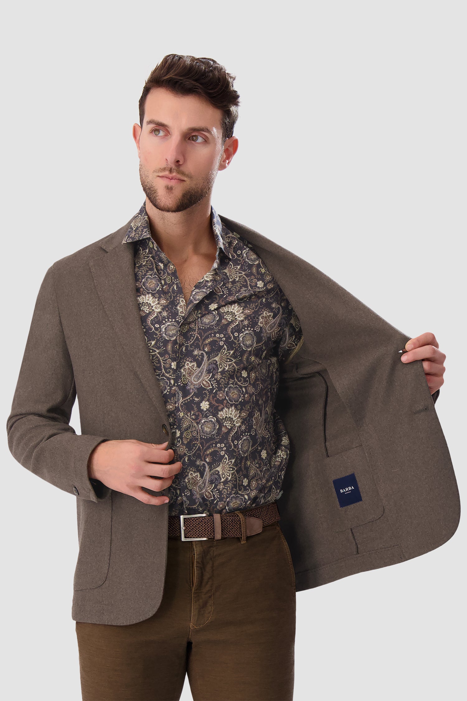 Barba Napoli Brown Easy J Blazer for Men | Premium Wool Blazer | Business Casual & Formal Wear | Perfect for Office, Weddings & Special Events