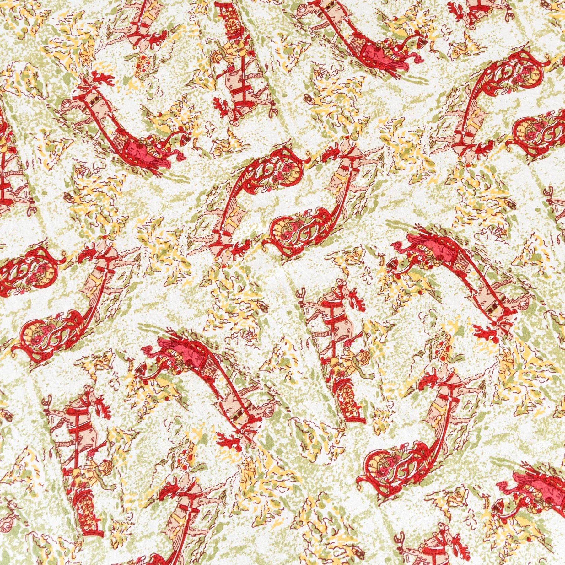 Renne Reindeer Red & Green Christmas Table Runner - Holiday Dining Decor for Festive Parties & Seasonal Home Decoration