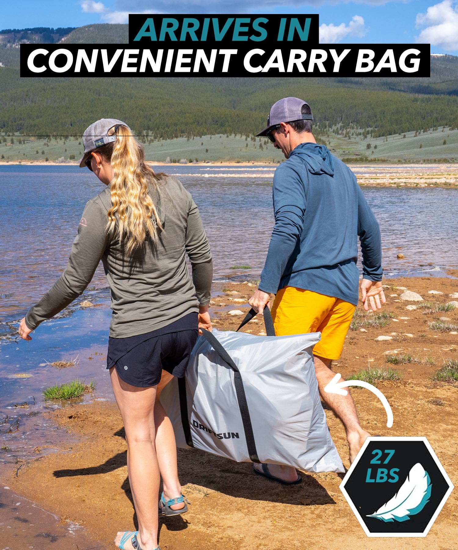 Driftsun Voyager 2-Person Inflatable Tandem Kayak for Adults - Foldable & Portable with 2 Aluminum Paddles, 2 Padded Seats, Double Action Pump & Travel Backpack - Perfect for Lakes, Rivers & Ocean Adventures