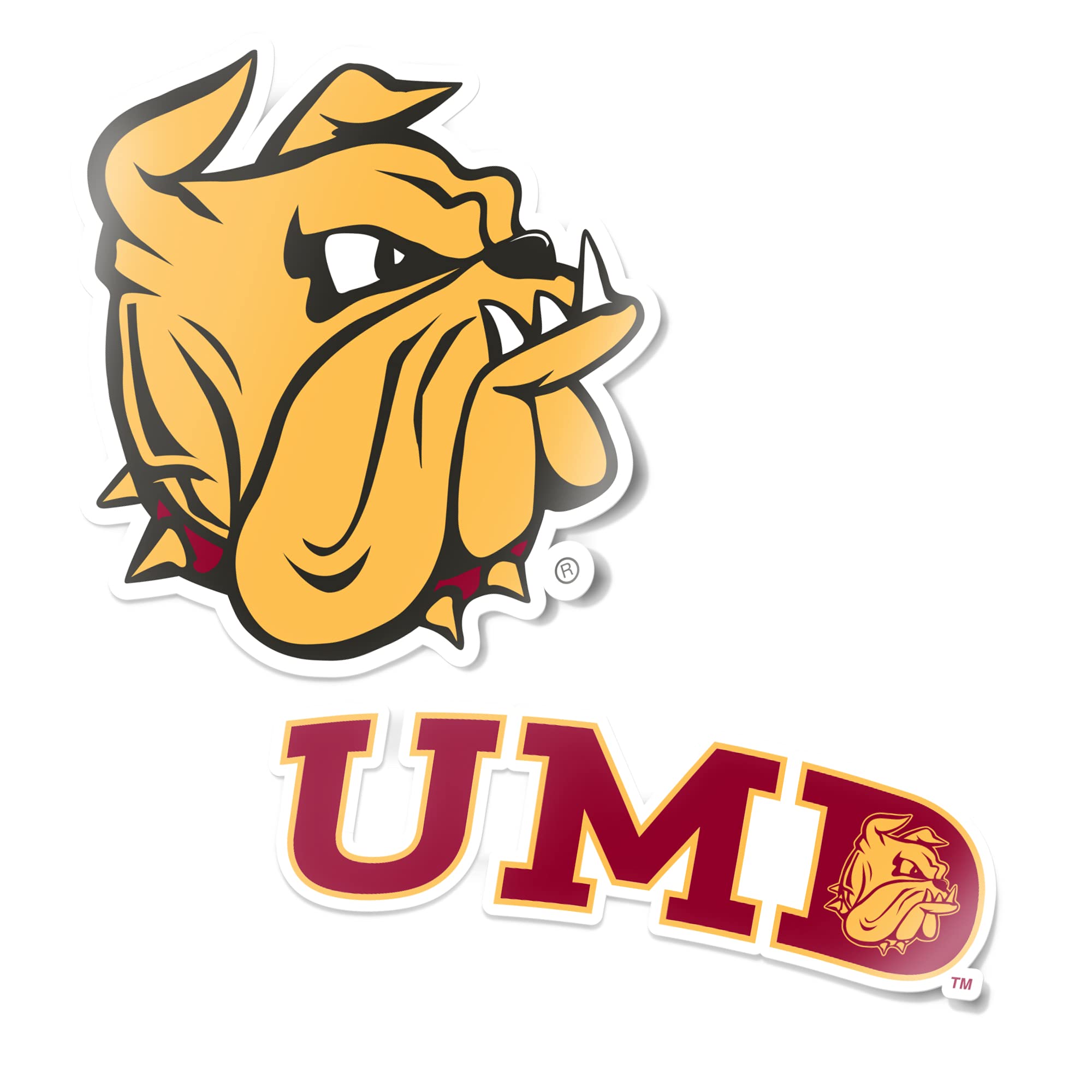 University of Minnesota Duluth Bulldogs UMD Champ Vinyl Decal Sticker Set - 4 Inch Waterproof Laptop, Water Bottle, Car & Scrapbook Decor - Perfect for School Spirit, College Gifts & Fan Accessories