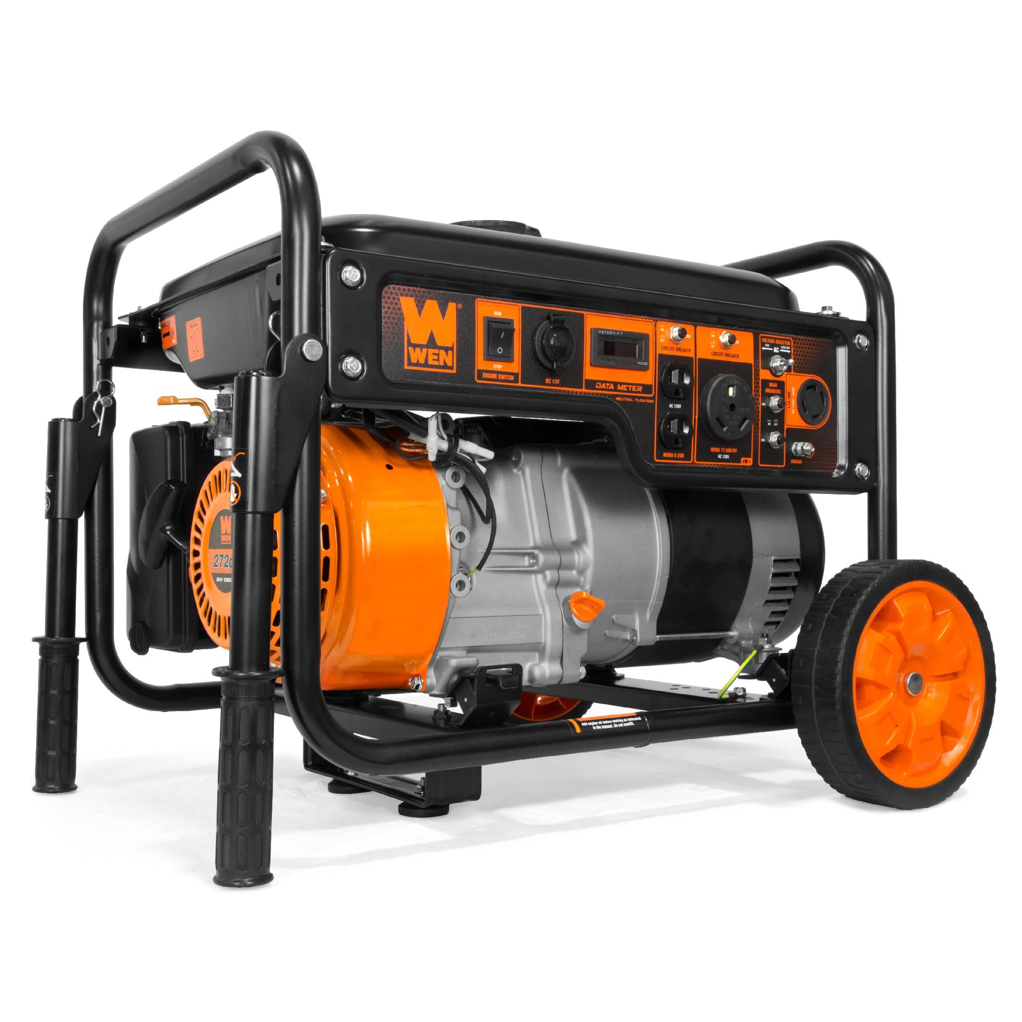 WEN GN6000 6000W Portable Generator with Wheel Kit - CARB Compliant, RV Ready for Camping & Emergency Power Backup