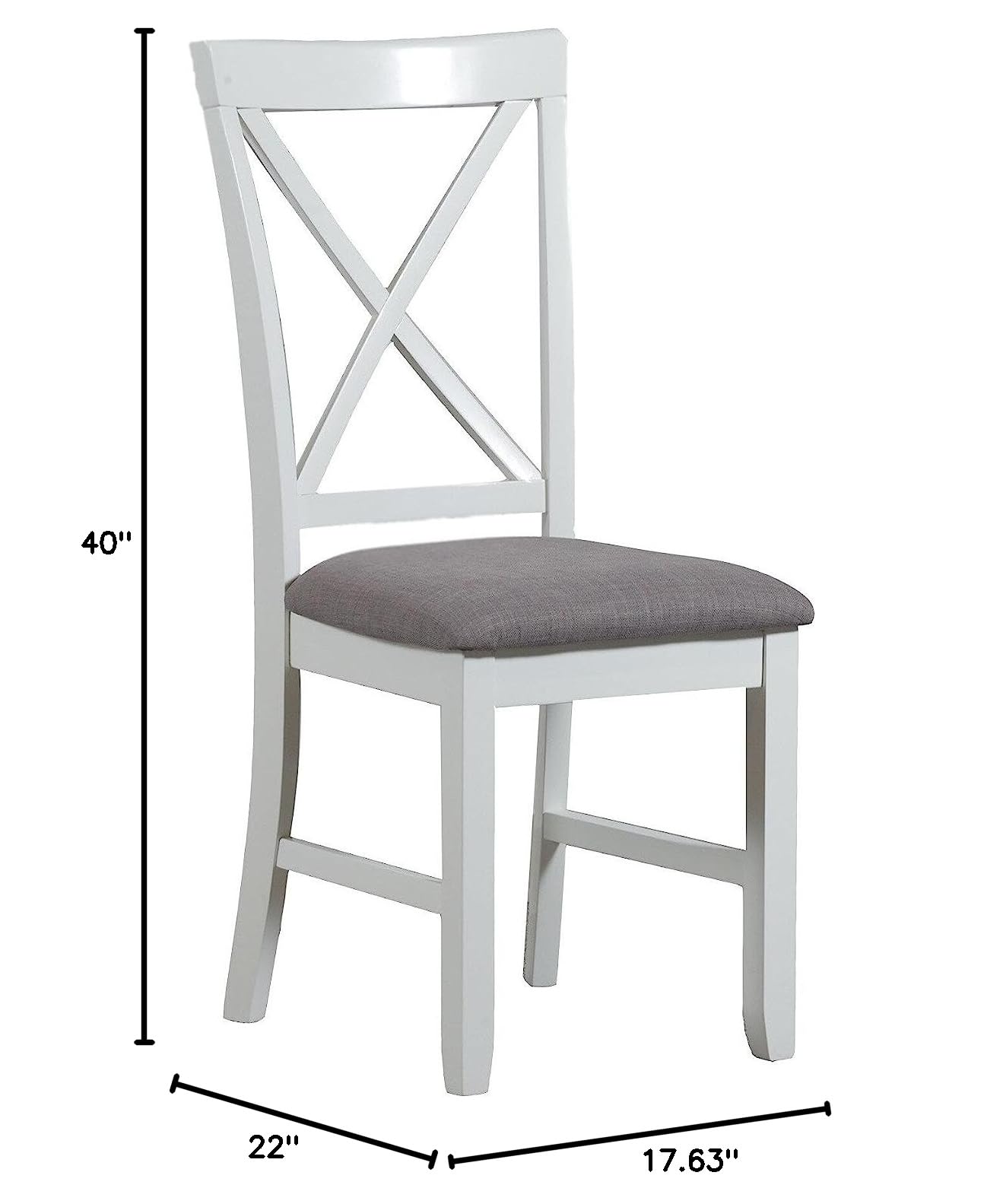 Linon Jane White Cushioned Dining Chairs (Set of 2) - Beige Upholstered Side Chairs for Kitchen, Dining Room & Office - Comfortable & Stylish Home Decor