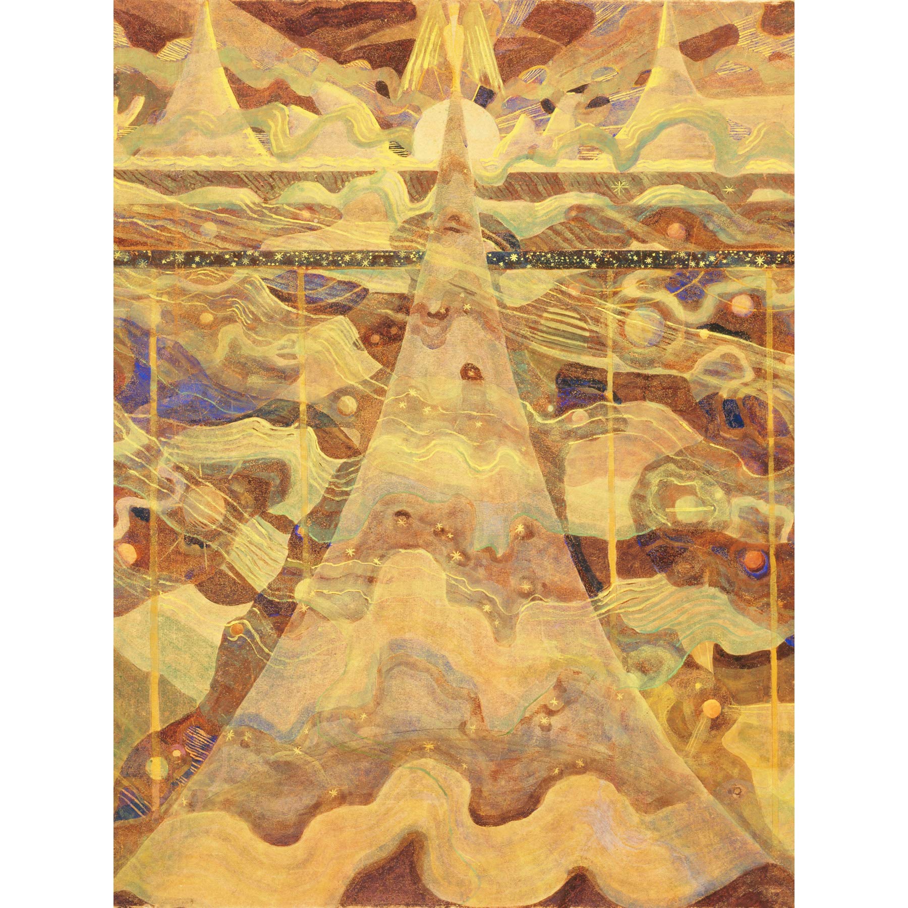 Extra Large Abstract Art Print - Ciurlionis Sonata Stars Wall Mural Poster | Premium XL Canvas for Living Room, Bedroom & Office Decor