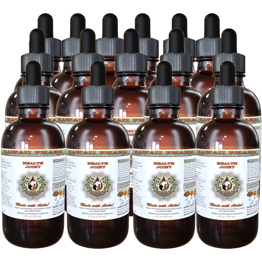 HawaiiPharm Natural Joint Support Liquid Extract for Pets - Alcohol-Free Herbal Supplement for Dogs & Cats (4 oz, Pack of 15) - Supports Mobility & Comfort for Senior Pets with Joint Issues