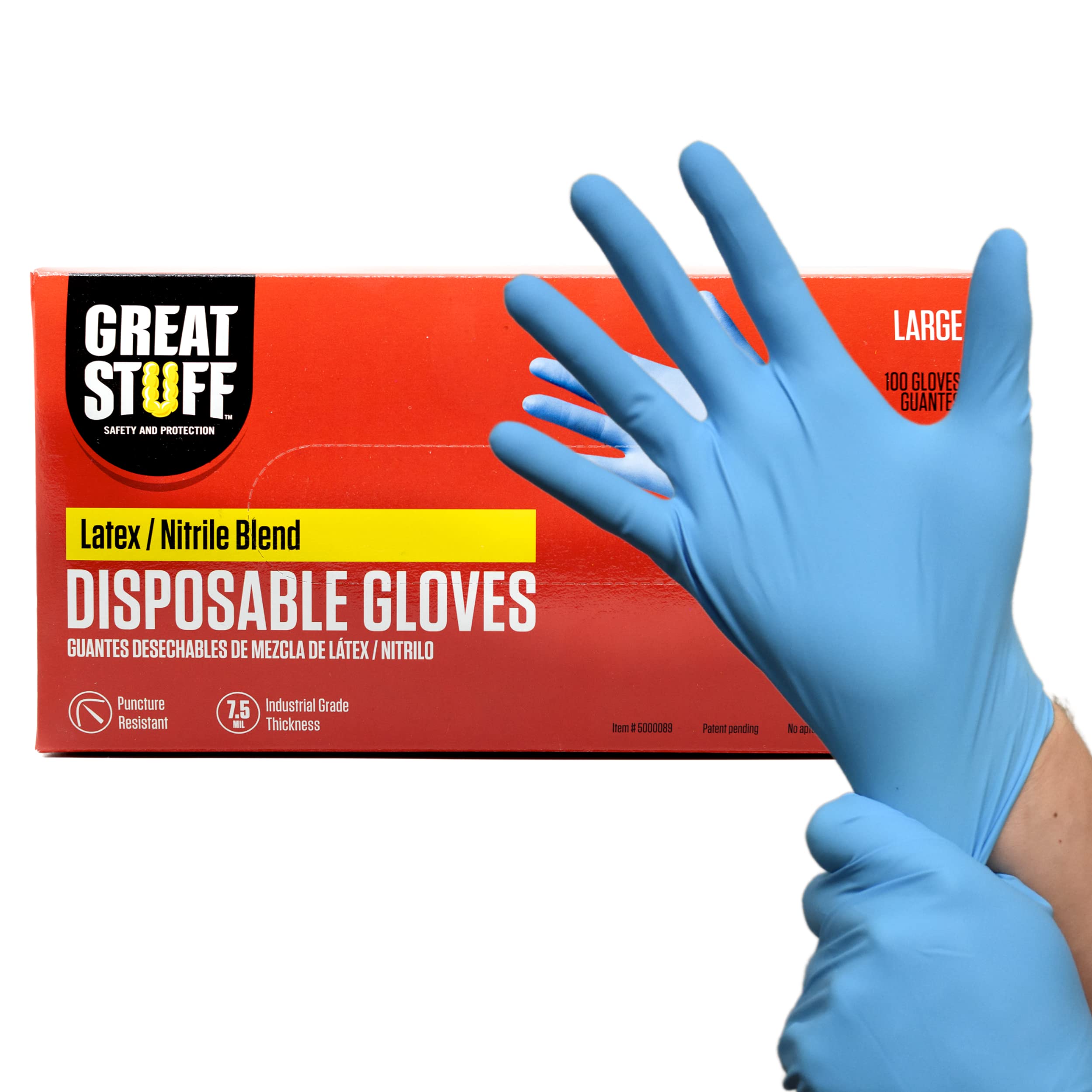 Great Stuff Disposable Gloves - 100 Pack Multipurpose Latex-Free Gloves for Cleaning, Food Handling, Medical Use & Household Chores - Durable & Comfortable for Daily Tasks