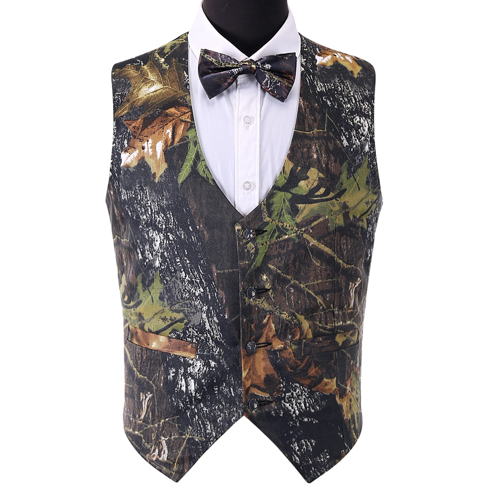 Allingentle Camouflage Men's Suit Vest - Formal Wedding Blazer & Hunting Outdoor Jacket for Men | Perfect for Outdoor Adventures & Special Occasions