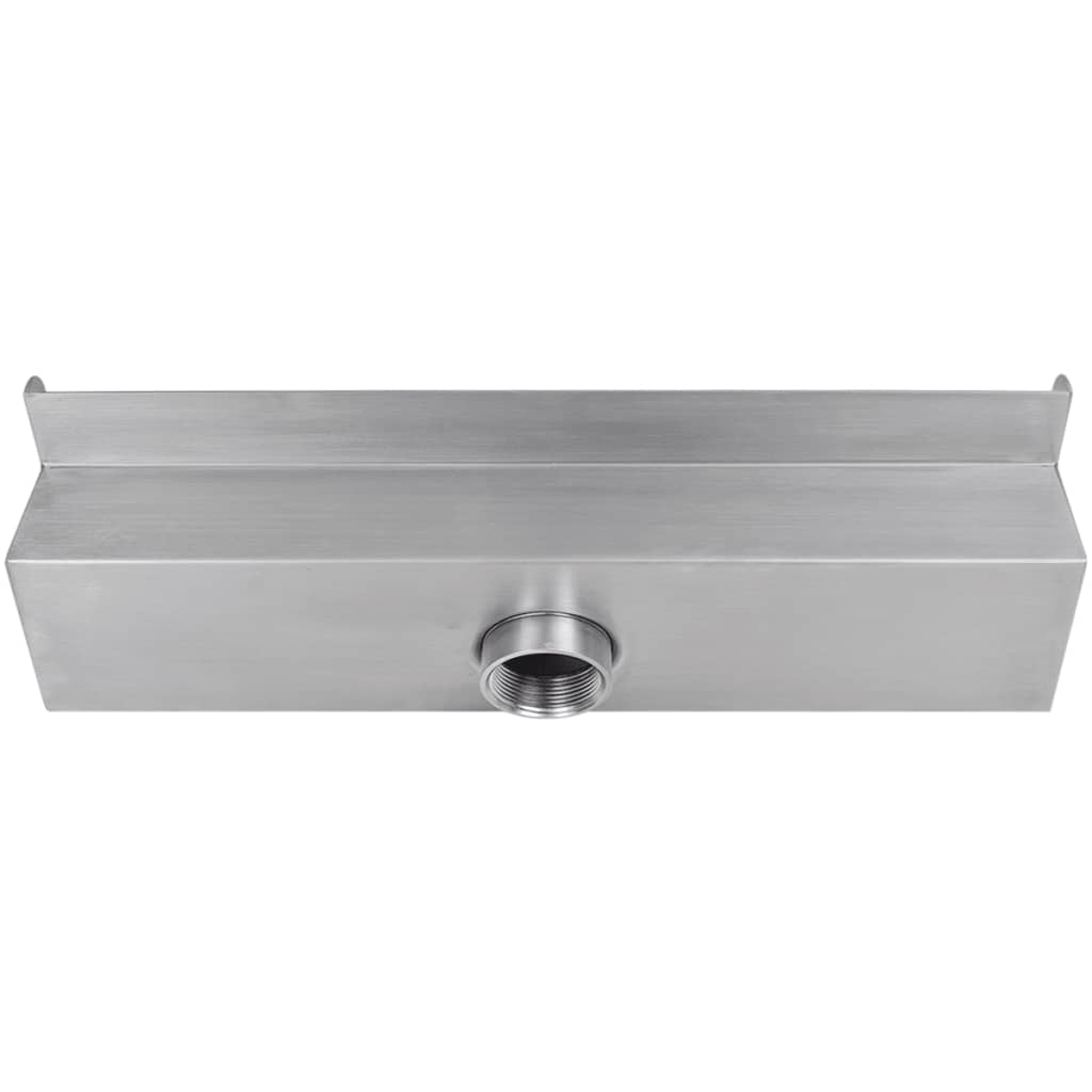 45cm Stainless Steel Rectangular Waterfall Pool Fountain - Outdoor Garden, Patio, and Backyard Water Feature for Relaxation and Decoration