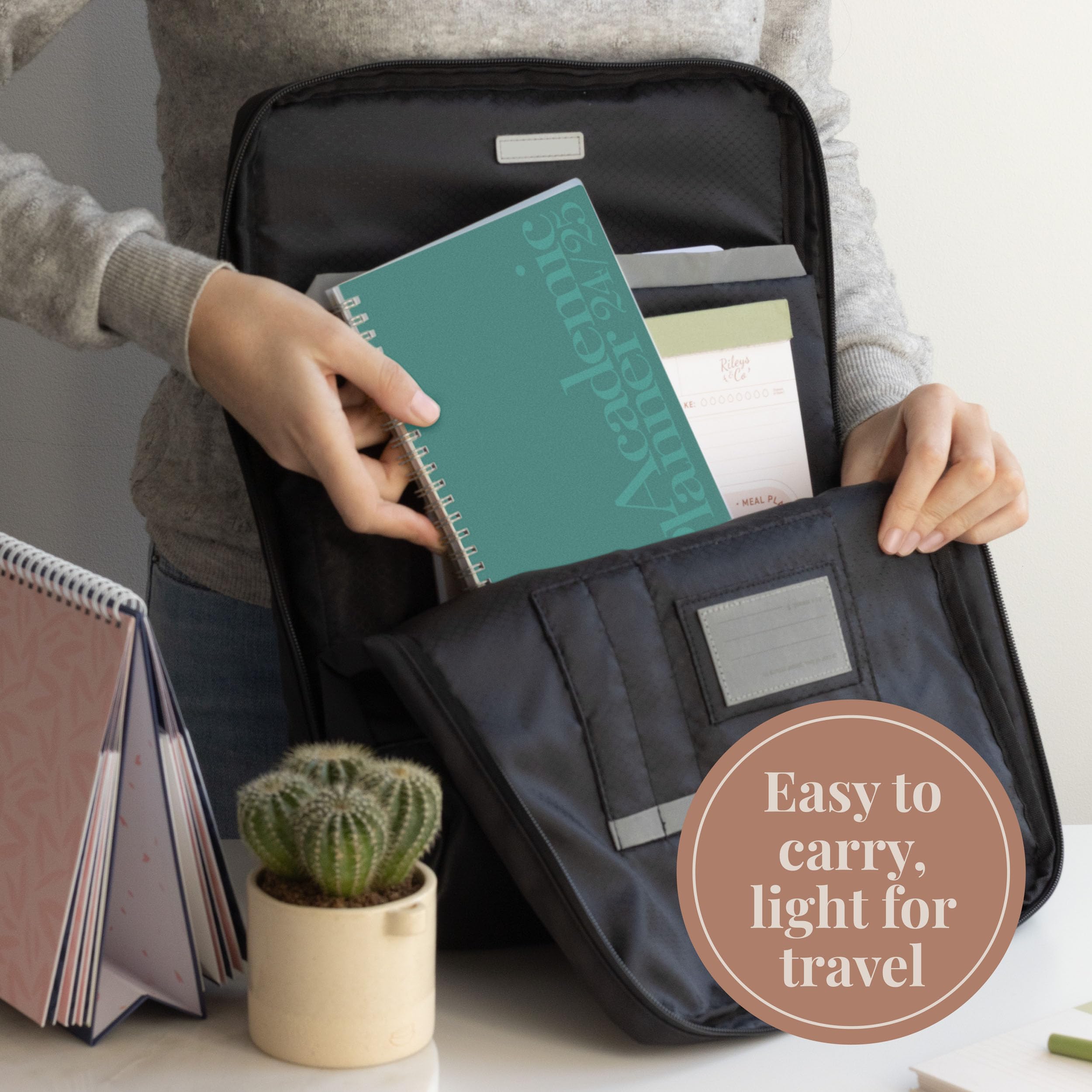 Riley's 2024-2025 Academic Planner - 18-Month Weekly & Monthly Organizer with Twin-Wire Binding, Notes Pages & Durable Cover (21x15cm, Dark Green) - Perfect for Students, Teachers & Professionals