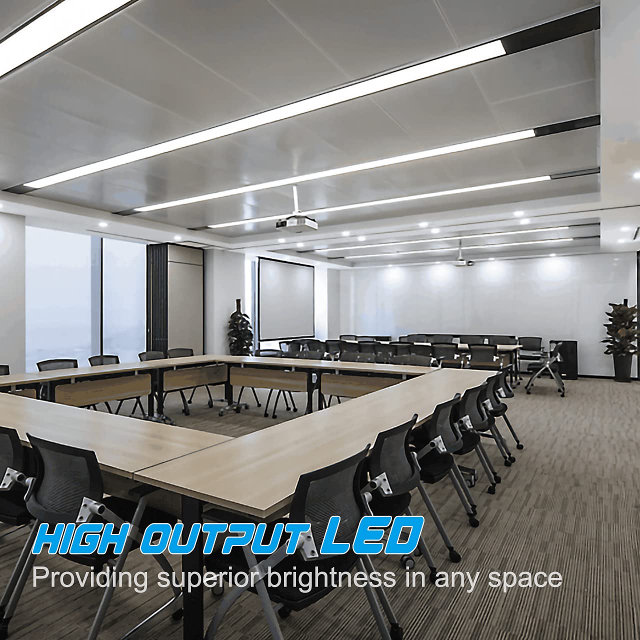 6 Pack T8 LED 5FT 48W Integrated V-Shaped Linkable LED Tube Lights - 6000K Daylight White for Coolers, Freezers, Garages & Commercial Spaces - Energy Efficient Shop Lighting with On/Off Switch & Clear Cover (Ideal for Supermarkets, Grocery Stores & Warehouse Lighting)