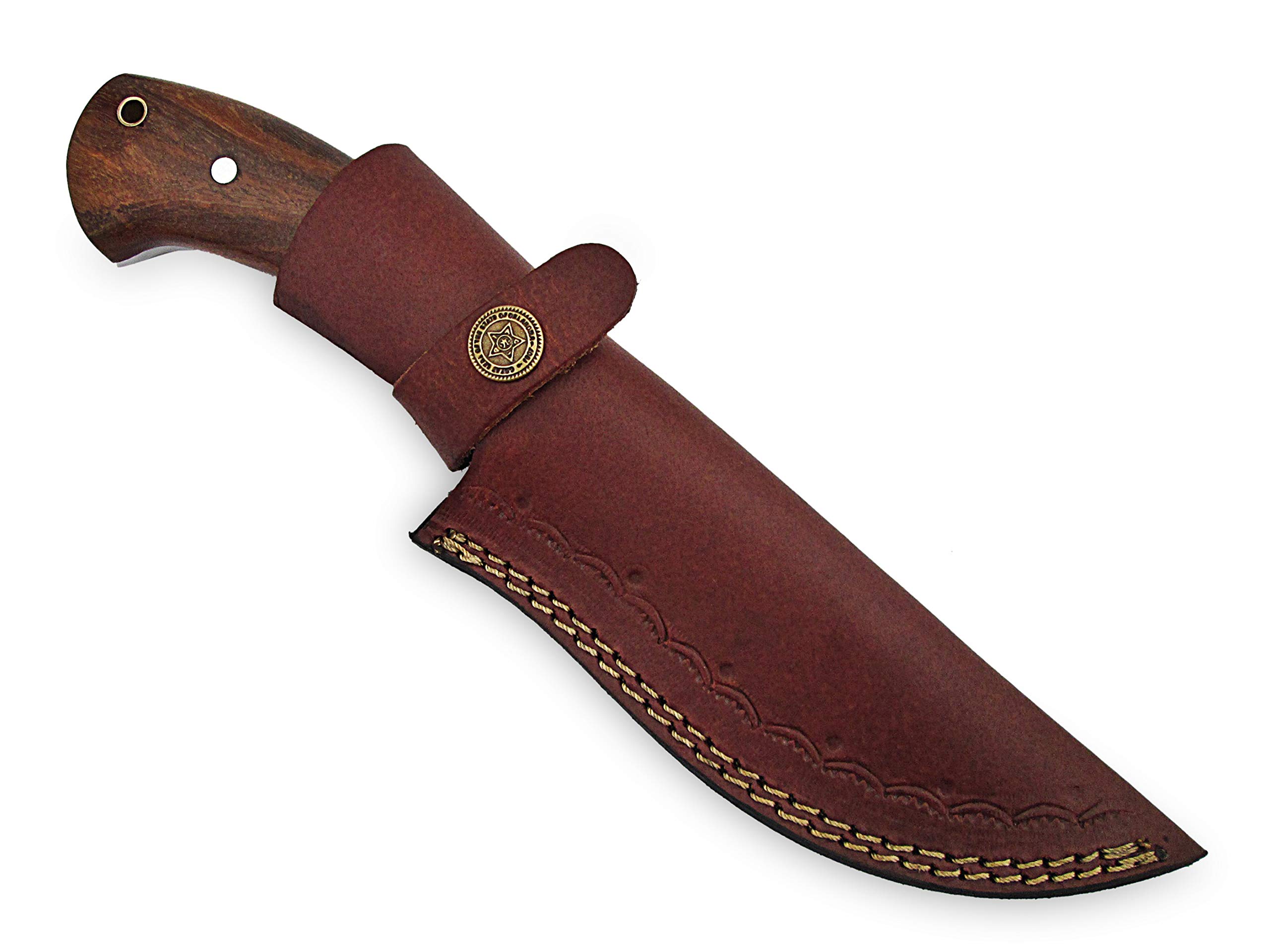 Premium High Carbon Steel Bushcraft Knife - Handmade Full Tang Survival Knife for Hunting, Camping & Outdoor Adventures - Durable Fixed Blade with Rosewood Handle & Leather Sheath - Perfect for Wilderness Survival, Tactical Use & Bushcraft Activities