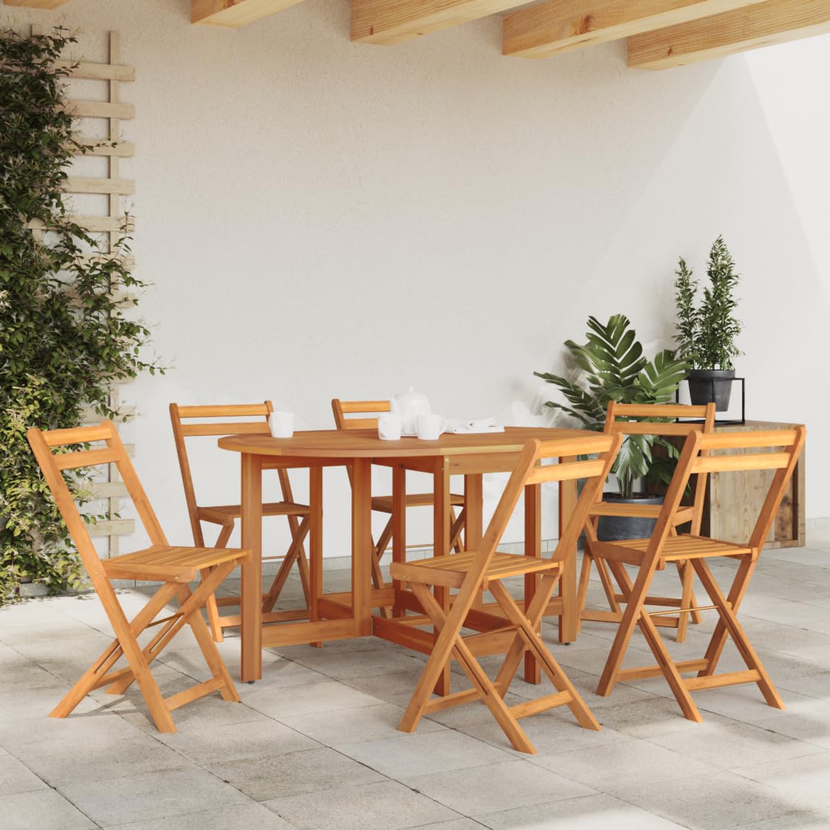 vidaXL Outdoor Dining Table - Durable Acacia Wood Patio Furniture Set - Weatherproof Rectangular Garden & Terrace Table with Easy Assembly & Natural Oil Finish - Perfect for Backyard BBQs, Poolside Dining & Outdoor Entertaining