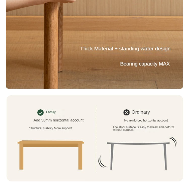 Solid Oak Wood Modern Soft Tea Stool - Comfortable & Stylish Footrest Ottoman for Living Room, Bedroom, or Tea Ceremony