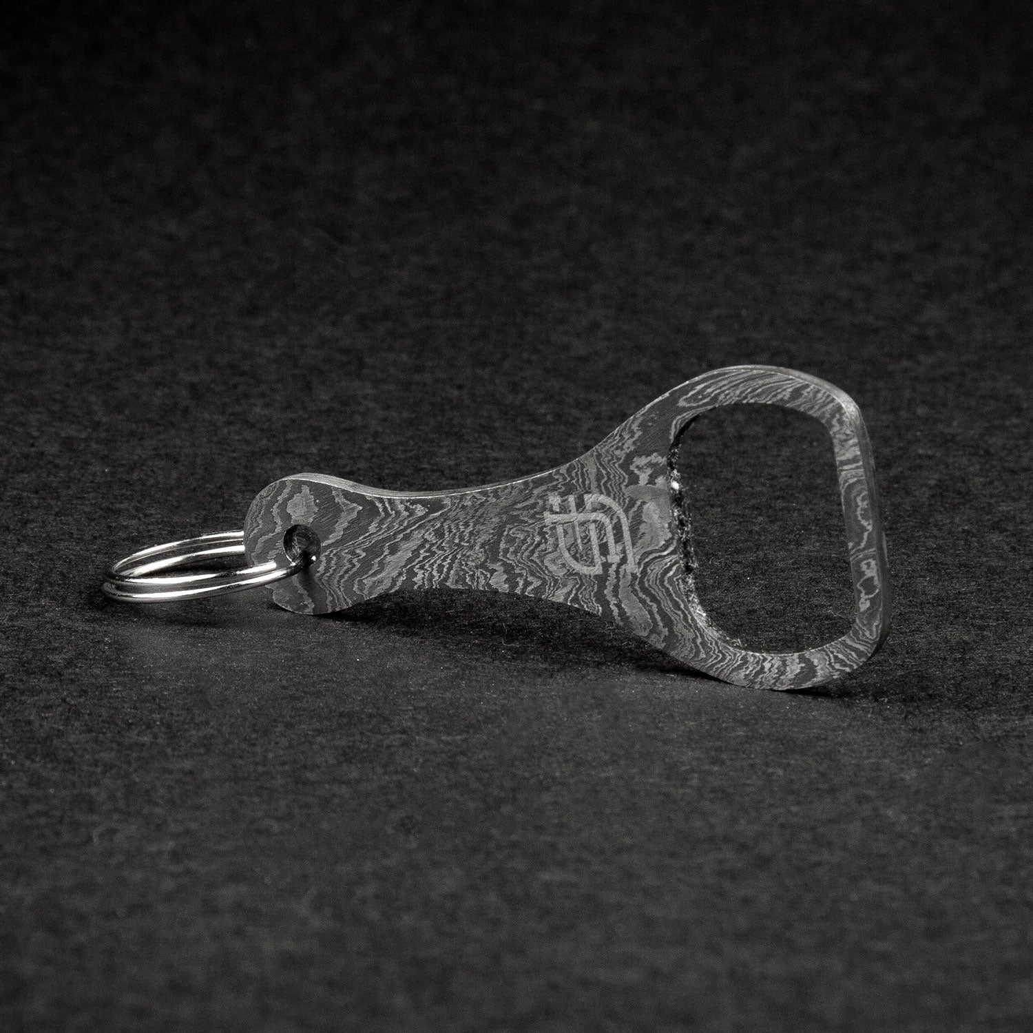 Premium Damascus Steel Bottle Opener Keychain - Rustproof Cap Lifter for Beer, Soda & Beverages - Perfect for Camping, BBQs, Parties & Everyday Carry (EDC)