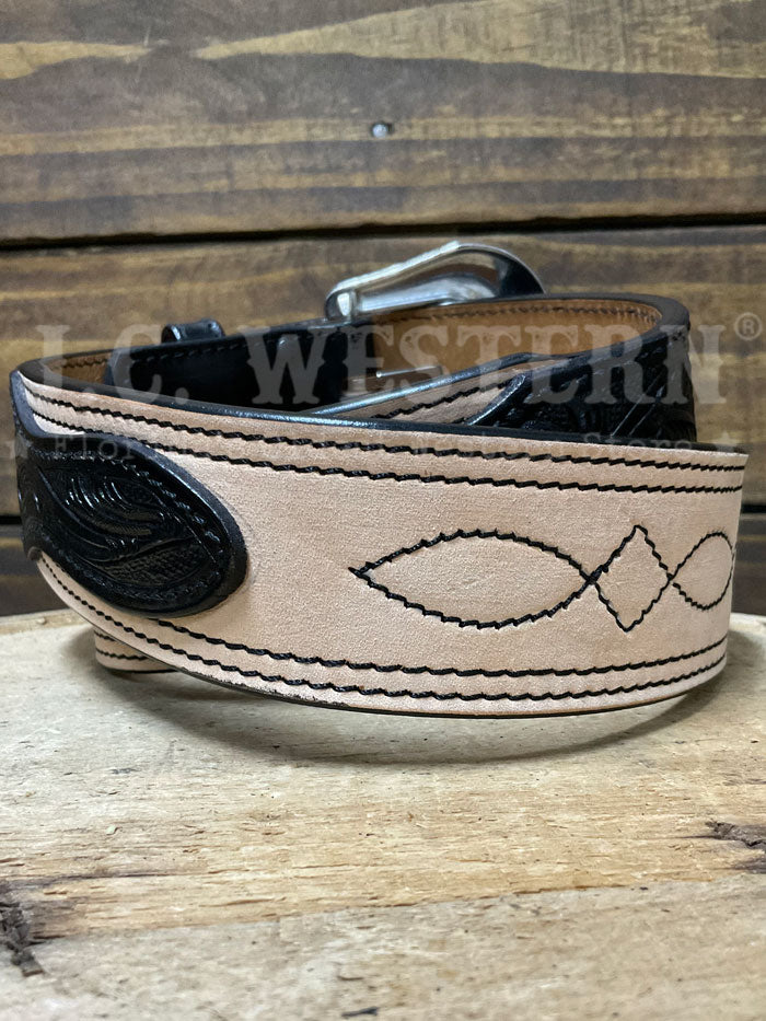 Nocona Men's Roughout Boot Stitch Belt - Genuine Leather Western Belt for Cowboy Boots - Black - Perfect for Rodeo, Ranch Work & Western Fashion
