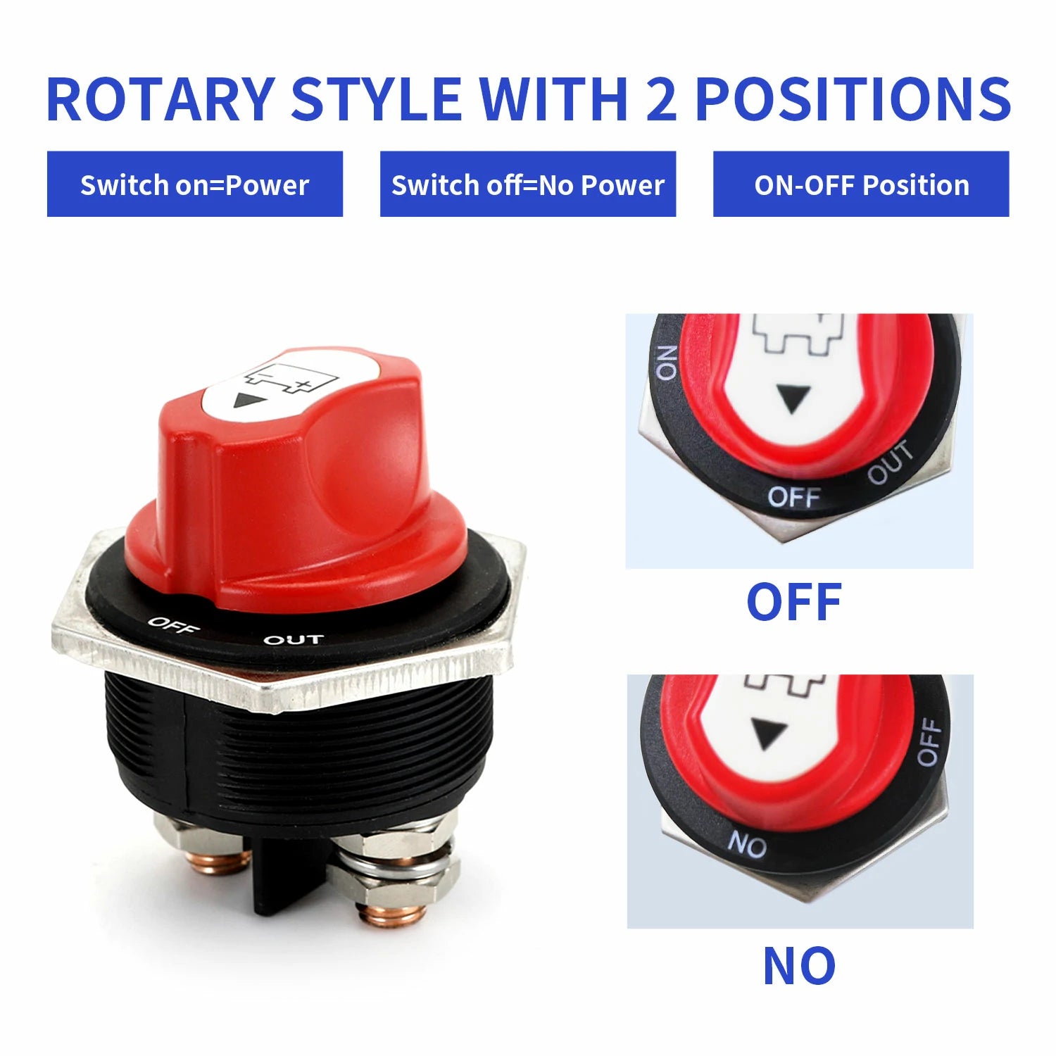 200A Battery Switch - Heavy Duty On/Off Power Disconnect for Marine, RV, and Automotive Use - Perfect for Boats, Campers, and Off-Grid Systems