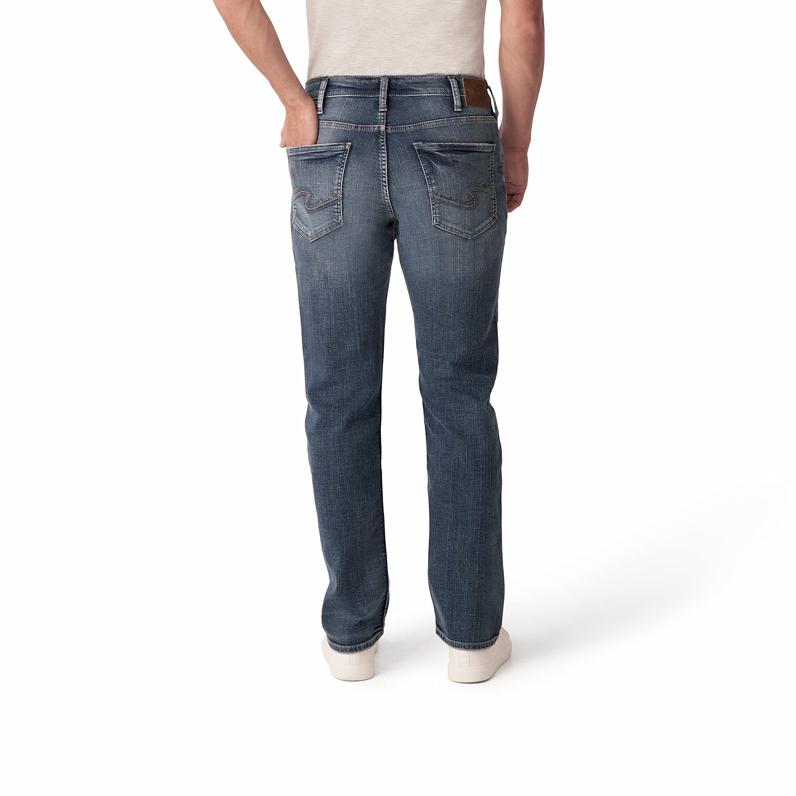 Silver Jeans Co. Men's Grayson Easy Fit Straight Leg Jeans - Comfortable Stretch Denim Pants for Casual Wear & Everyday Style | Perfect for Work, Weekend Outings & Relaxing