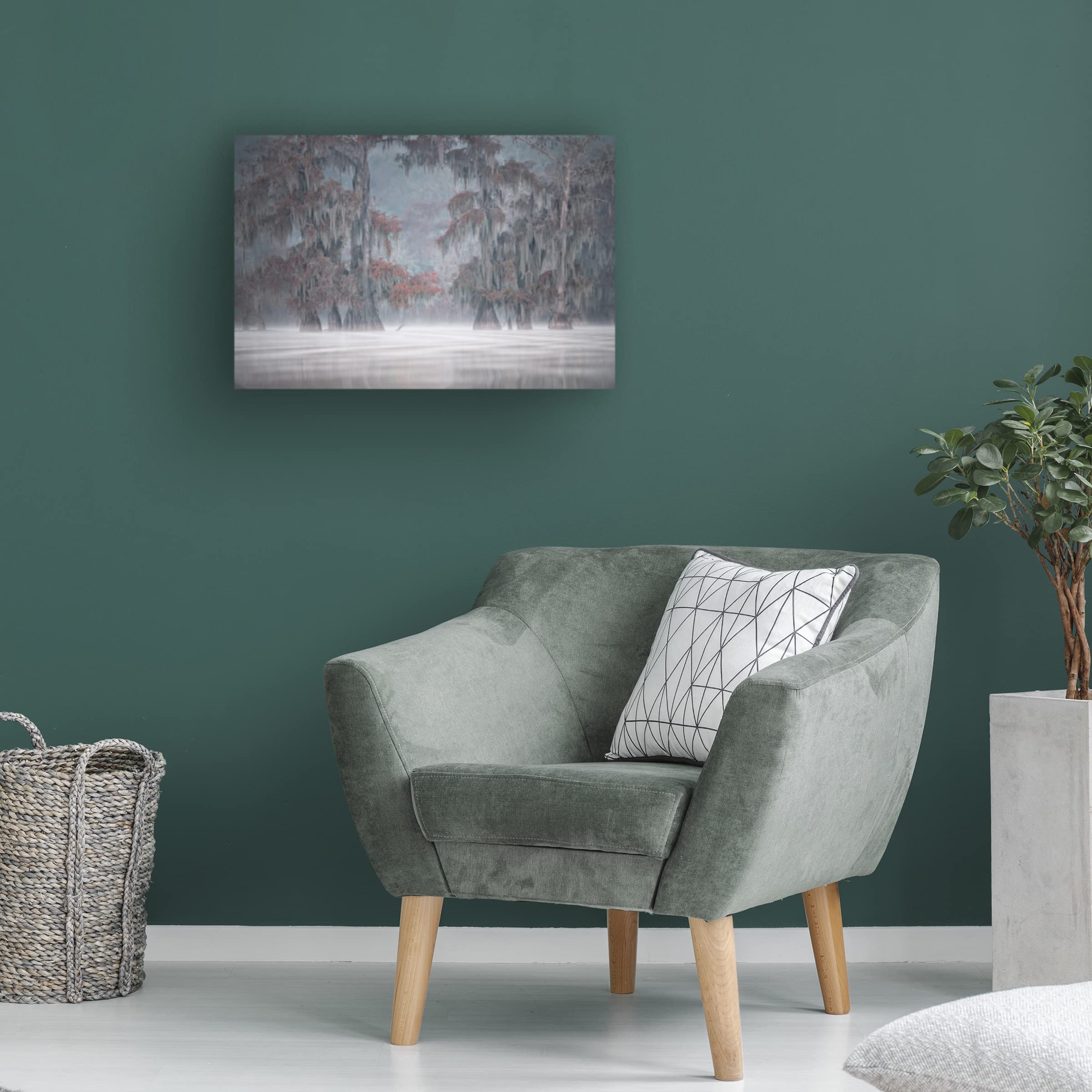 Roberto Marchegiani Misty Bayou 1 Canvas Art Print - Handmade Landscape Painting for Living Room, Bedroom & Office Decor - Premium Trademark Fine Art Collection