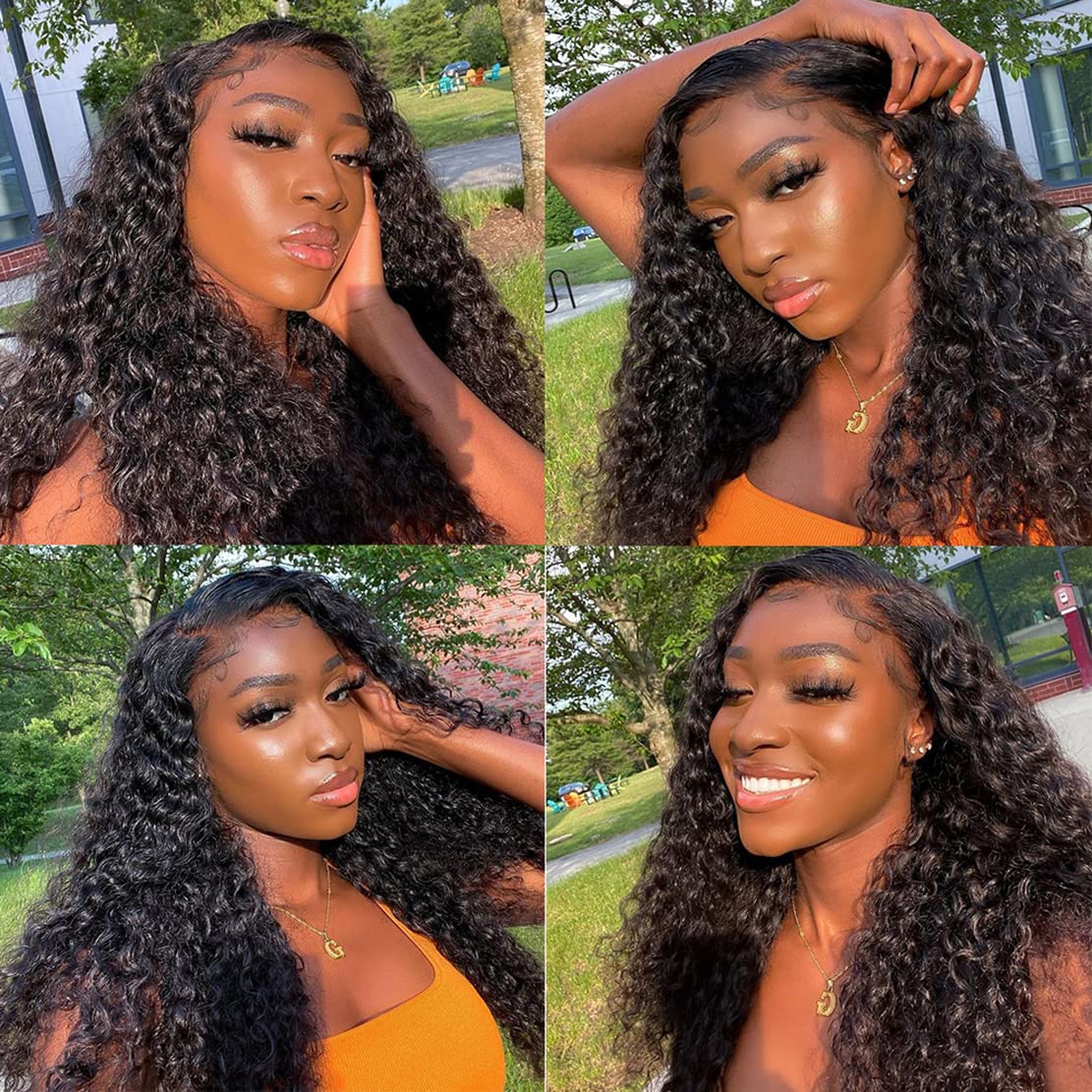 Vallbest 100% Unprocessed Brazilian Wet and Wavy Human Hair Weave Bundles with Lace Closure - 3 Bundles (14