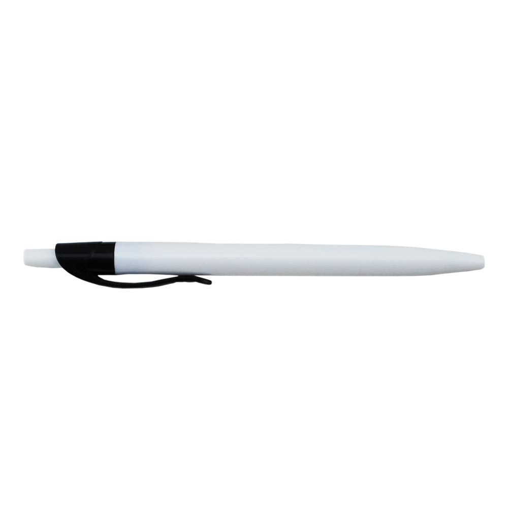 EZPENCILS & GIFTS - Bulk Blank White Body Pens with Black Ink & Clip - 60 Pack for Office, School, and Business Promotional Gifts