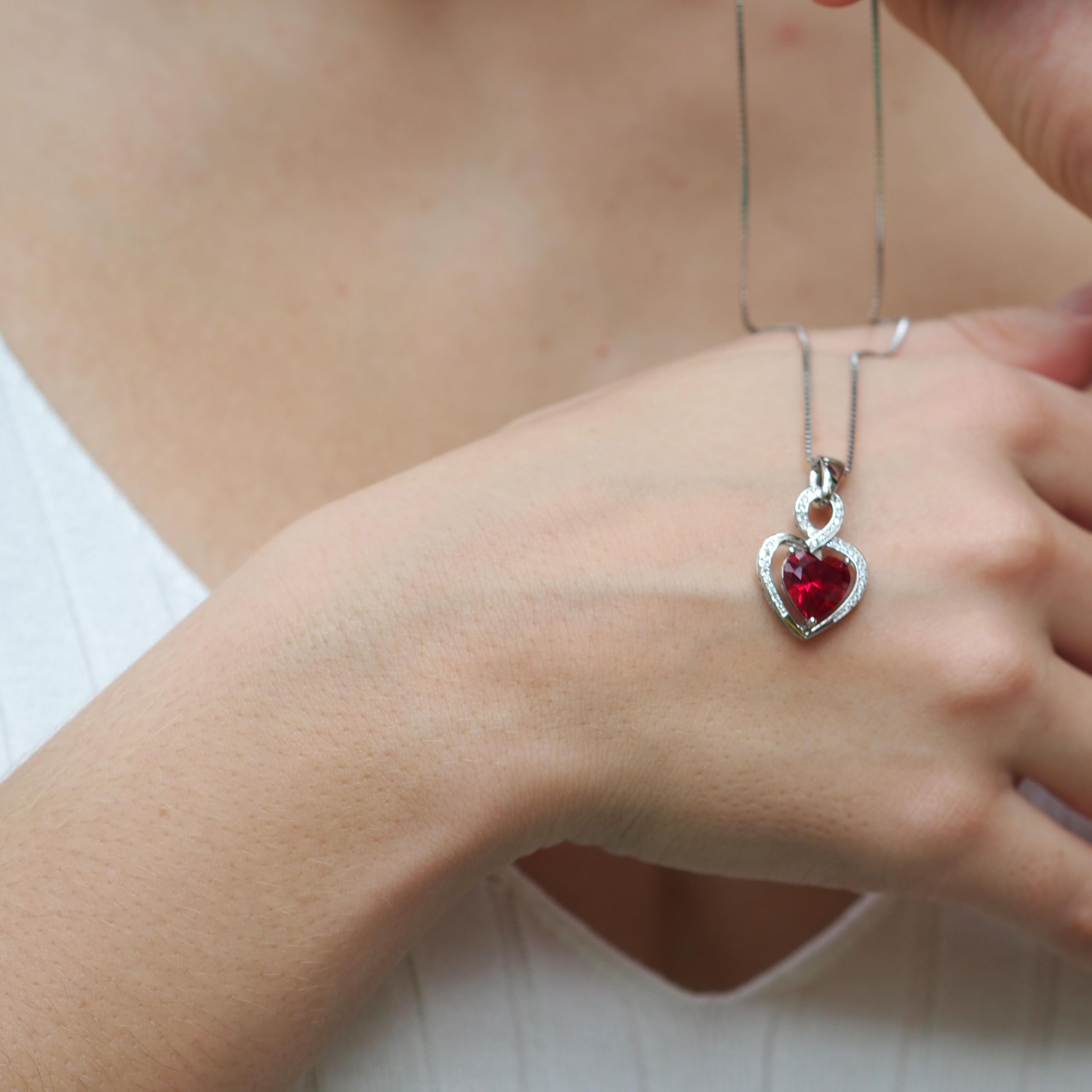 925 Sterling Silver Infinity Heart Necklace with Birthstone - Romantic Valentine's Day Gift for Her, Wife, Girlfriend or Mom | Elegant Jewelry with Gift Box | Perfect for Anniversaries, Birthdays & Special Occasions