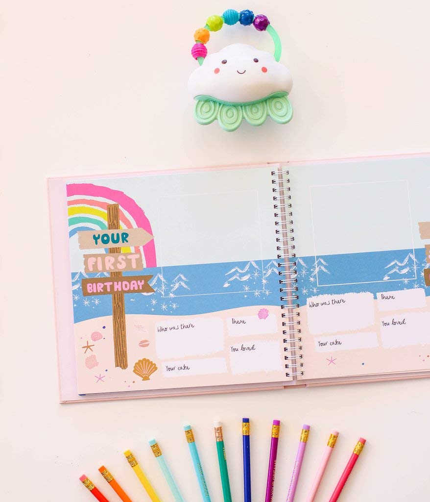 Lucy Darling Little Beach Babe Memory Book - First 5 Years Baby Journal, Photo Album & Scrapbook for Girls | Unique Keepsake Baby Book & Milestone Diary | Perfect Gift for New Moms, Busy Parents | Capture Beach Memories, First Steps & Special Moments
