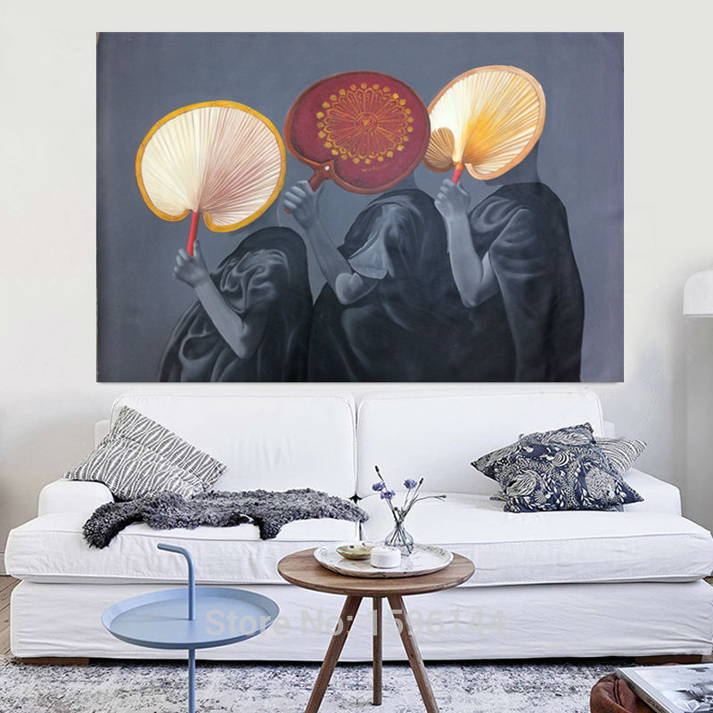 Hand-Painted Oil Buddhist Monk Wall Art - Southeast Asian Style Modern Canvas Painting for Home Decor | Perfect for Living Room, Bedroom & Meditation Spaces