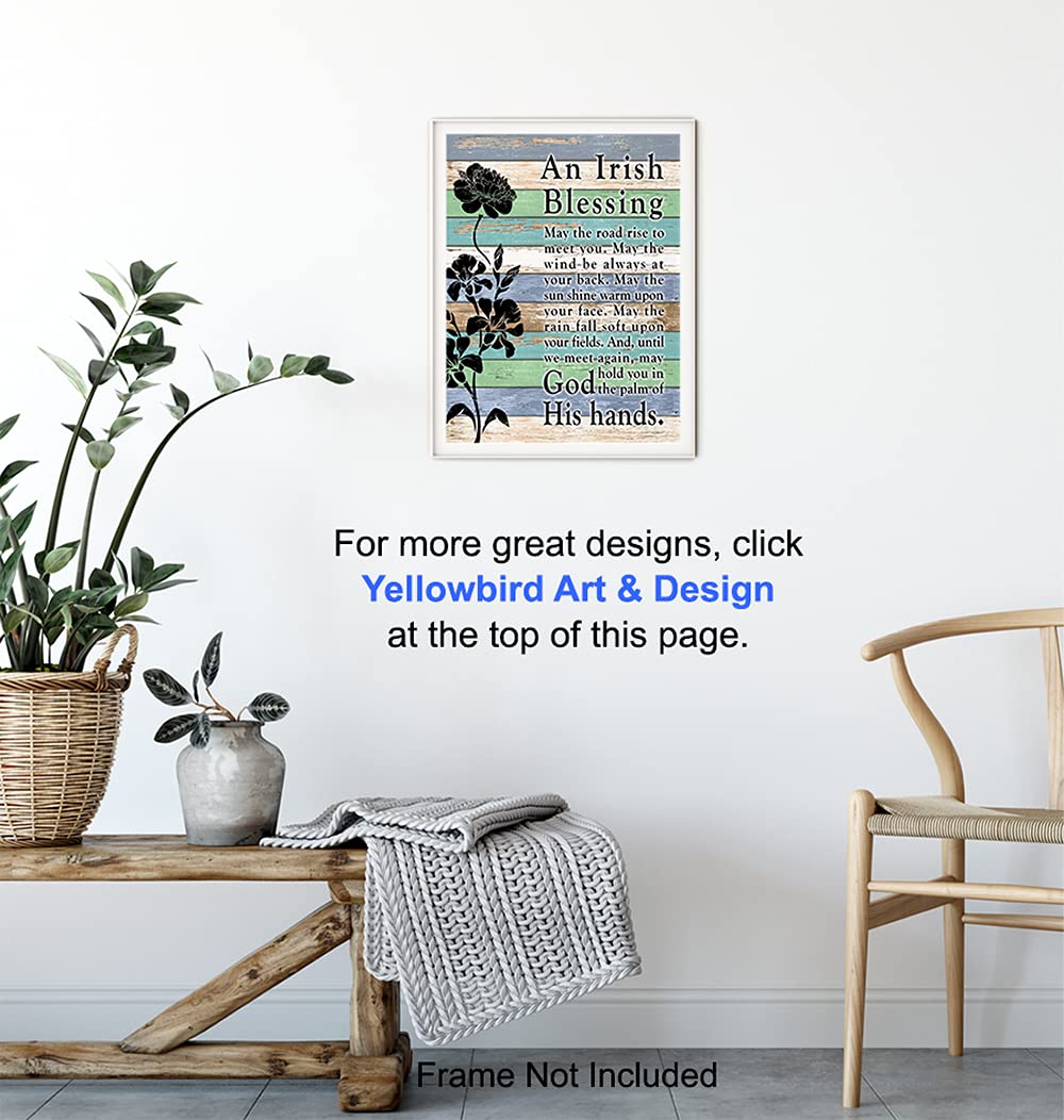 Irish Blessing Wall Decor - Inspirational Quotes Poster for Home & Office