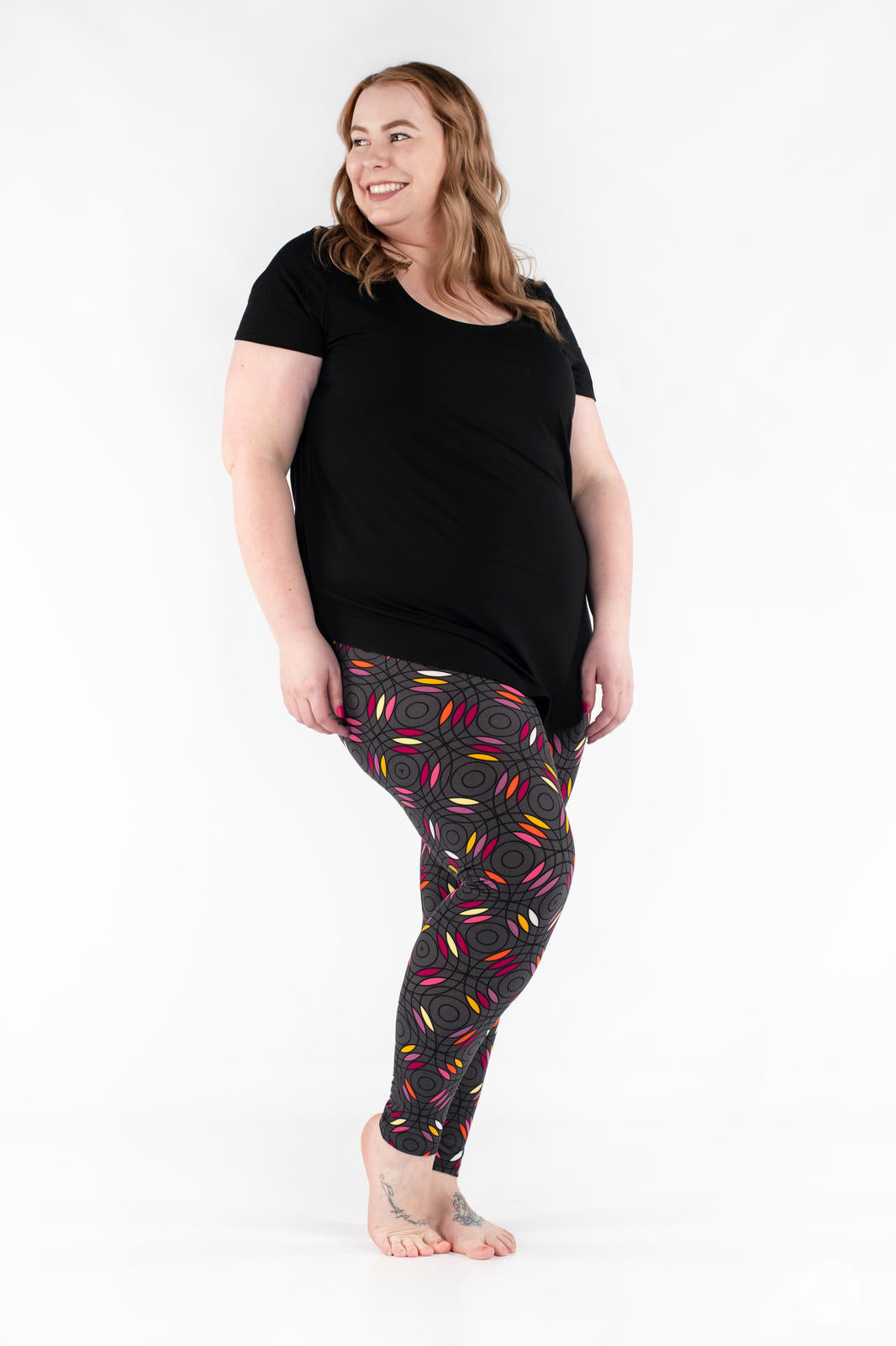 Soundwaves Patterned Leggings - High Waist Yoga Pants for Women, Stretchy Workout Tights with Unique Print | Perfect for Gym, Running, Dance & Casual Wear