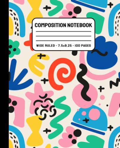 Aesthetic Wide Ruled Composition Notebook for Teen Girls - Cute School Supplies for Note Taking, Journaling & Homework | Pretty Lined Paper Notebook for Students, Back to School Essentials