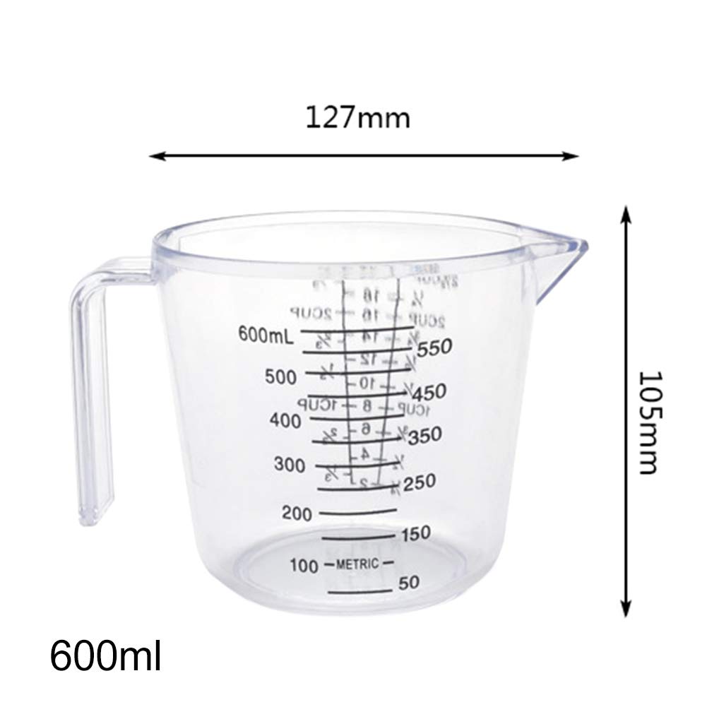 150ml/300ml/600ml Kitchen Measuring Cup with Handle - Precise Water, Milk & Egg Measurement Tool (Pink) - Perfect for Baking, Cooking & Coffee Brewing