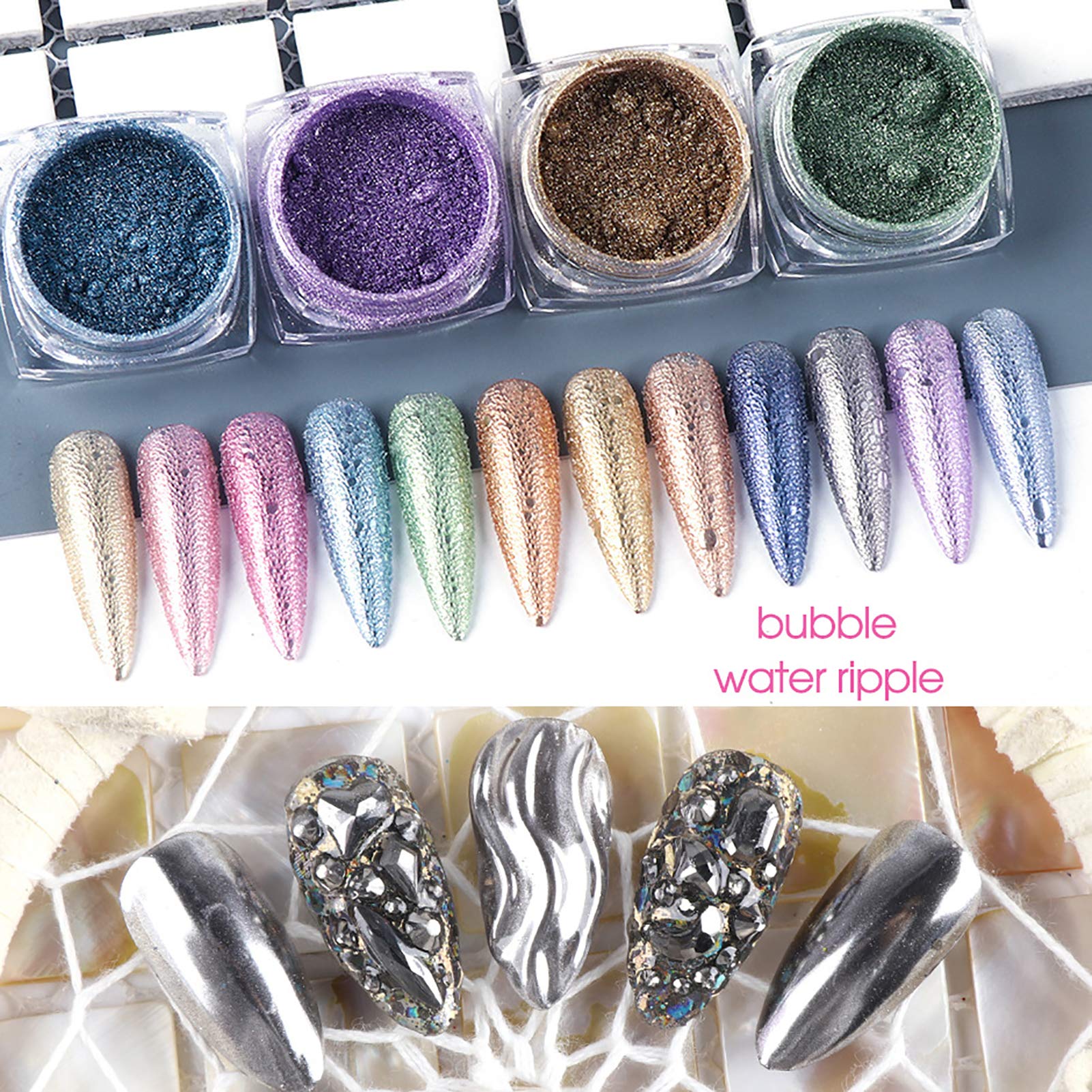 Metallic Mirror Effect Glitter Nail Powder - Brussel 1 Box Nail Art Manicure Dipping Powder for Gel Polish & Makeup | Perfect for Salon, Home Nail Designs & Party Glam Looks