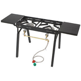 Portable Dual Burner Outdoor Patio Stove - High Efficiency Camping & Backyard Cooking Gas Grill for Picnics, Tailgating & RV Trips