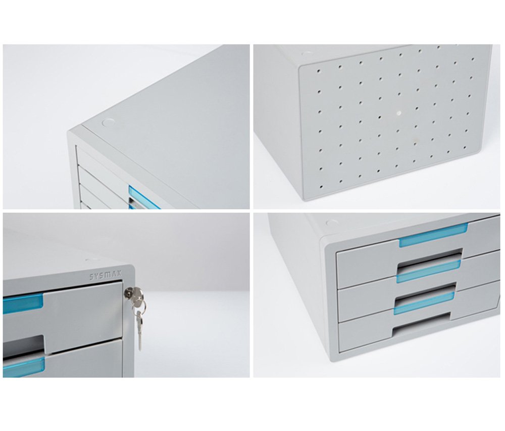 System 1126K 6-Drawer Flat File Cabinet with Index Key Lock - Secure Document Storage for Office & Home Organization