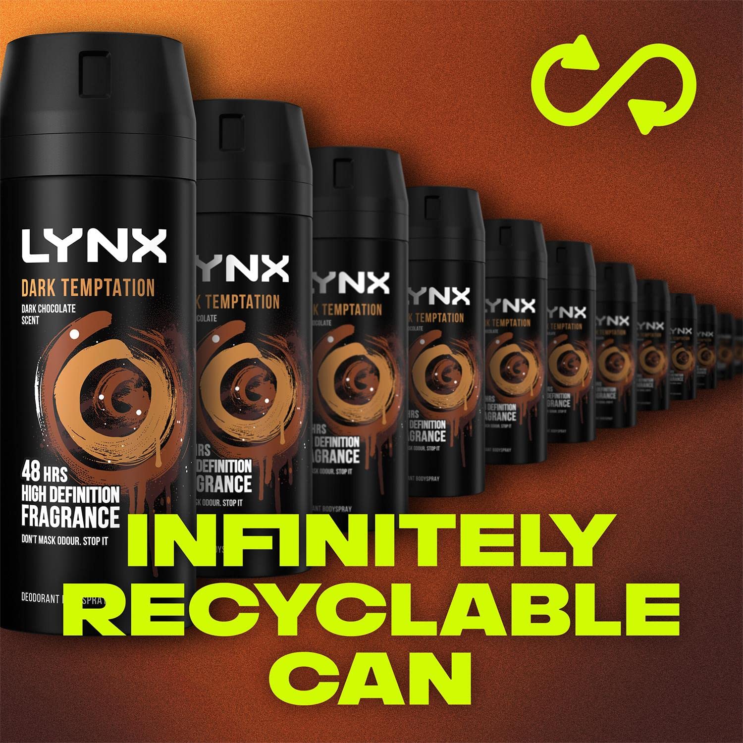 Lynx Dark Temptation Body Spray for Men - 150ml (5oz) Long Lasting Fragrance | Fresh & Seductive Scent for Date Night, Gym & Everyday Use