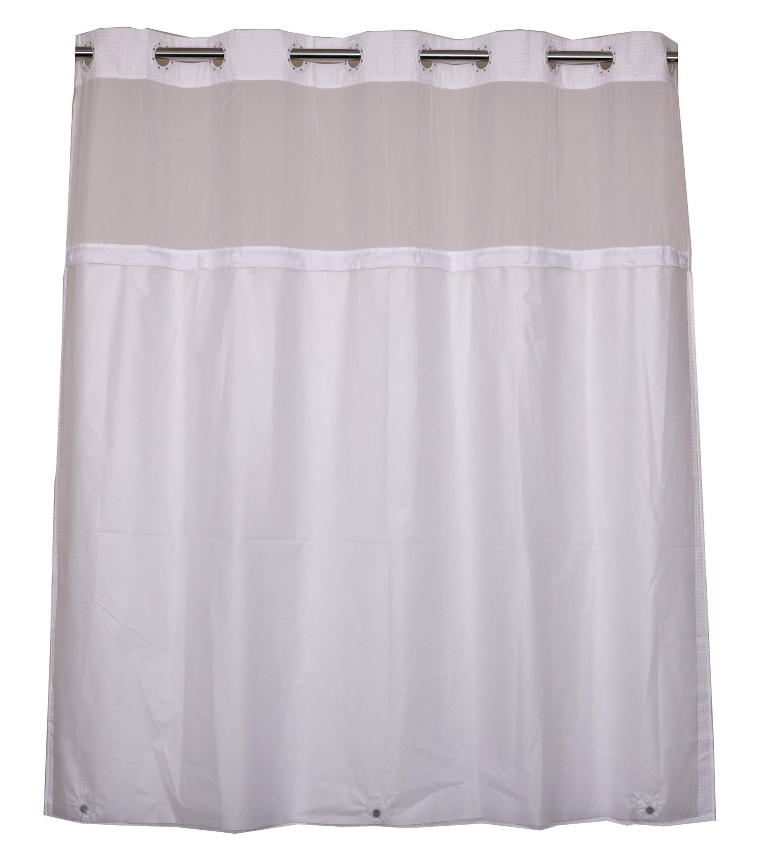 PEVA Snap-in Shower Curtain Liner with Magnets - Waterproof Bathroom Shower Replacement Liner (1-Pack) for Easy Installation & Secure Fit - Ideal for Bathrooms, Dorms & RVs