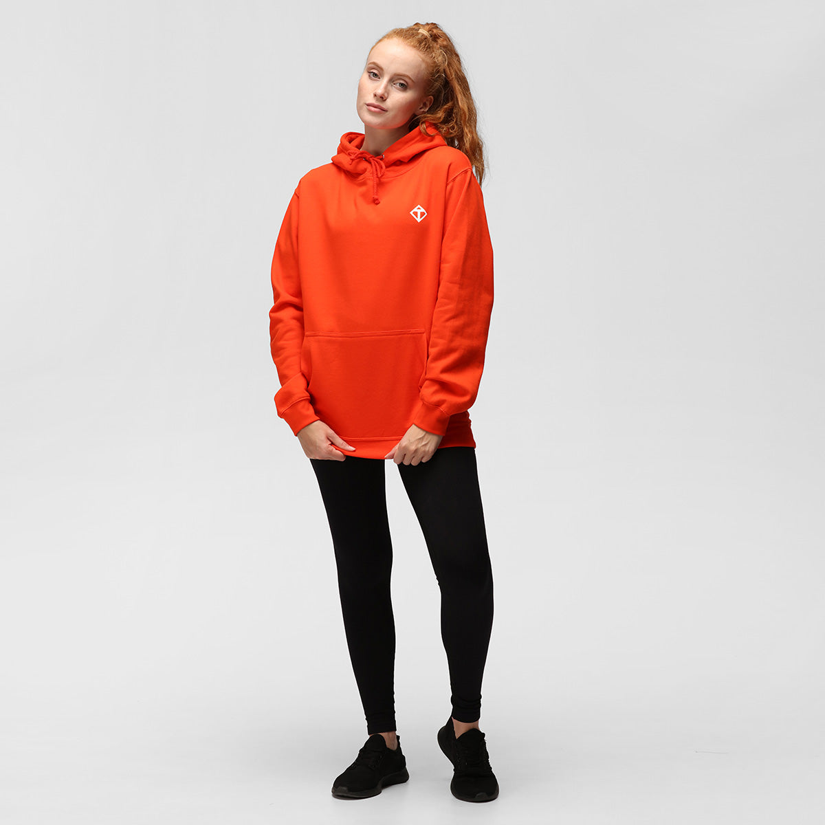 Sunset Orange Diamond Hoodie for Men & Women | Soft Fleece Pullover with Stylish Design | Perfect for Casual Wear, Outdoor Activities & Street Fashion