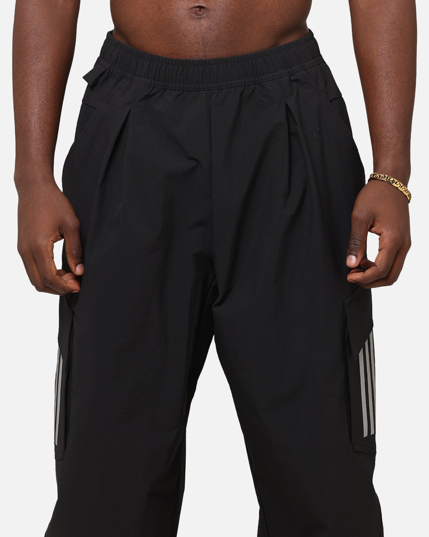 Adidas x Mercedes AMG Petronas Formula One F1 2025 Mechanics Joggers for Men - Black & White Athletic Pants for Running, Training & Casual Wear