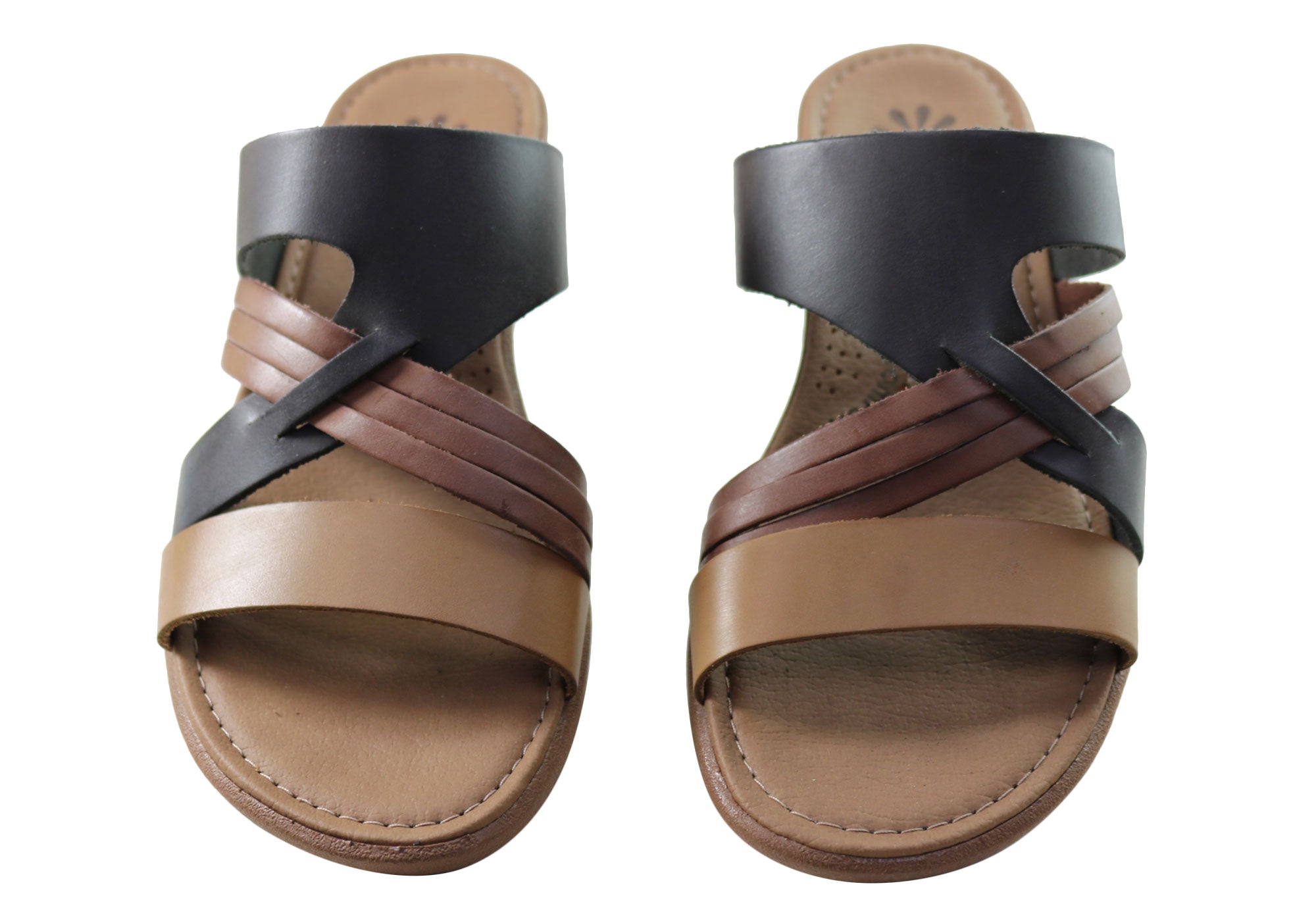 Anza Women's Comfort Leather Slides Sandals - Made in Brazil - Soft & Supportive for Casual Wear, Beach, and Home Use